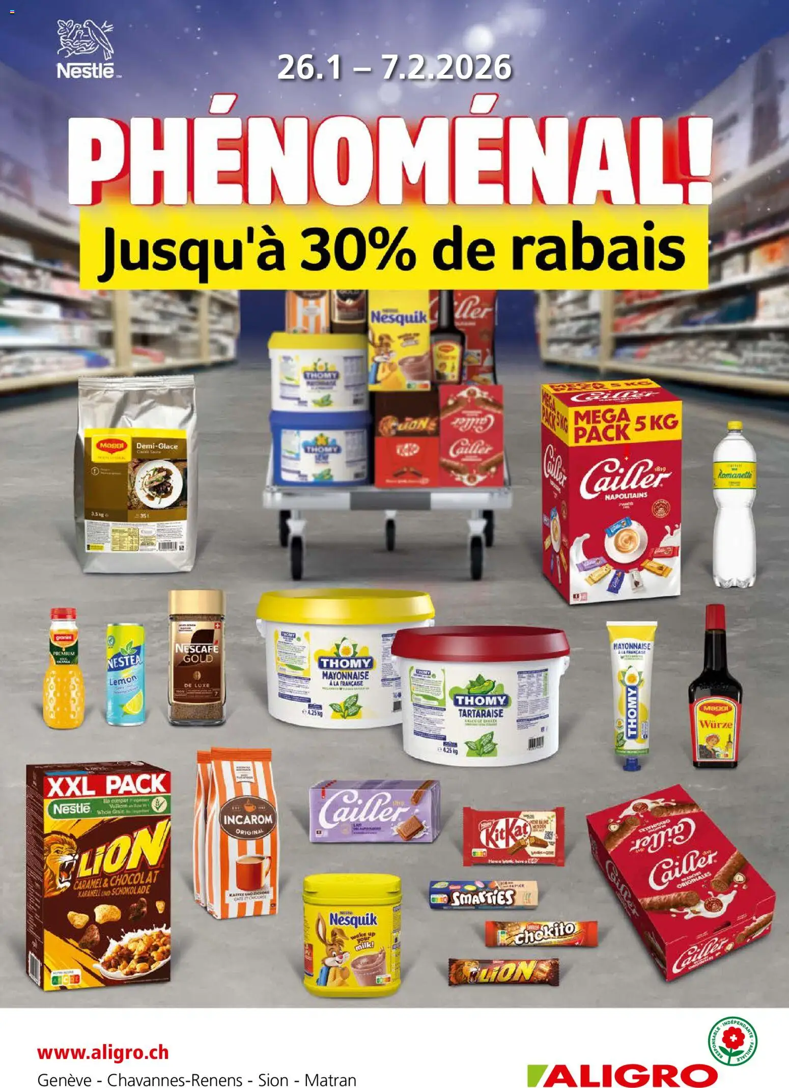 Aligro Aktionen Phénoménal Chavannes, Matran, Genève, Sion - Seite 1- gültig ab 26.01.2026
