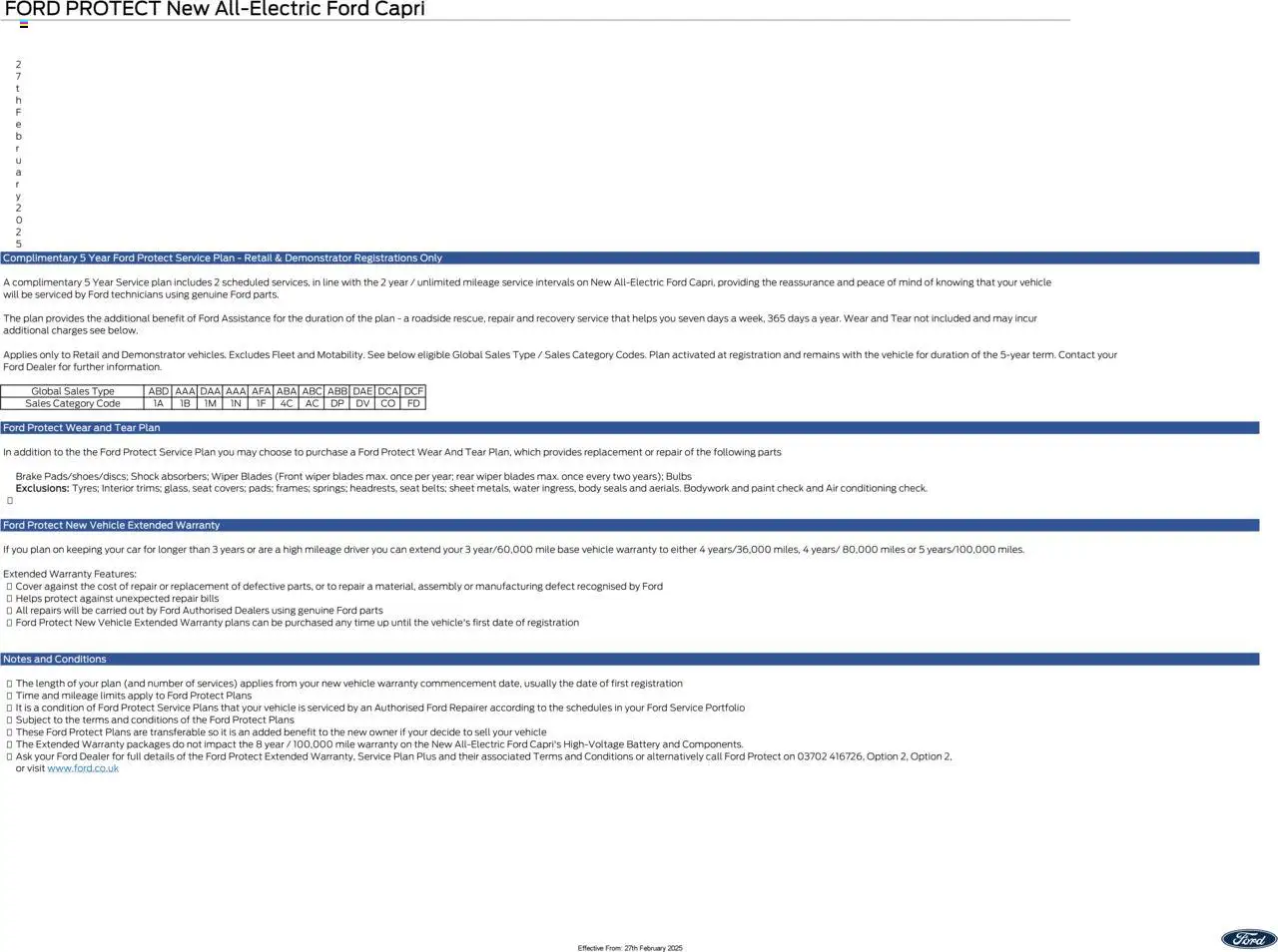 Ford - All-Electric Capri - page 9- valid from 27/02/2025