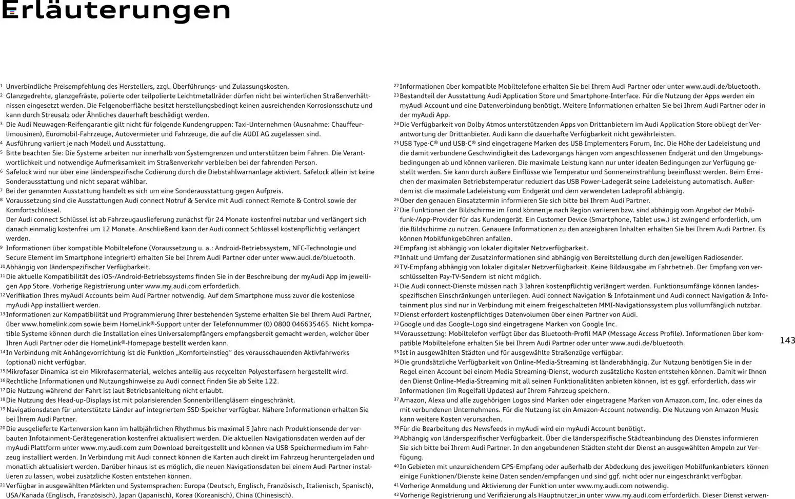 Audi A8 - Seite 143 - gültig ab 28.10.2025