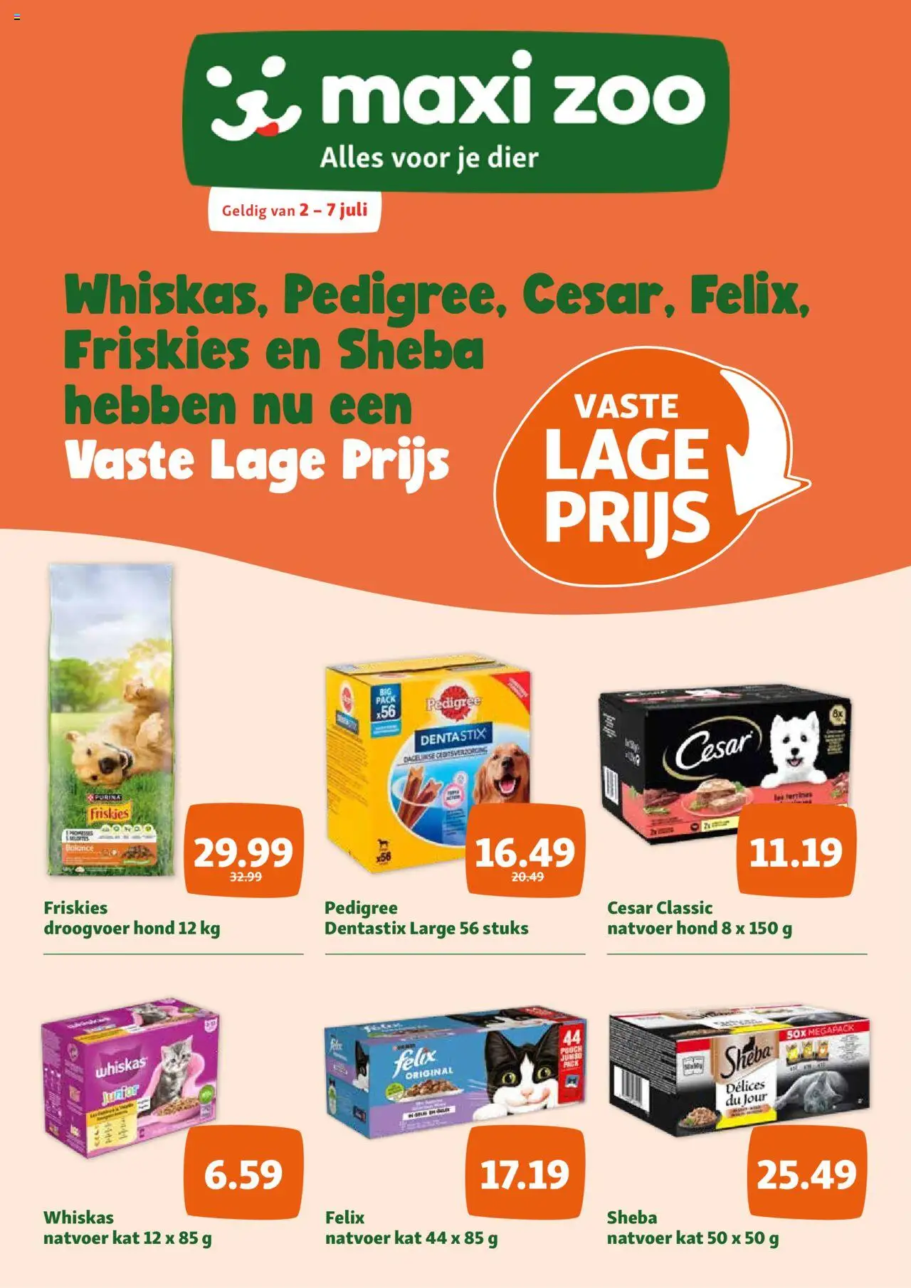Maxi Zoo folder - pagina 1- geldig vanaf 02/07/2025