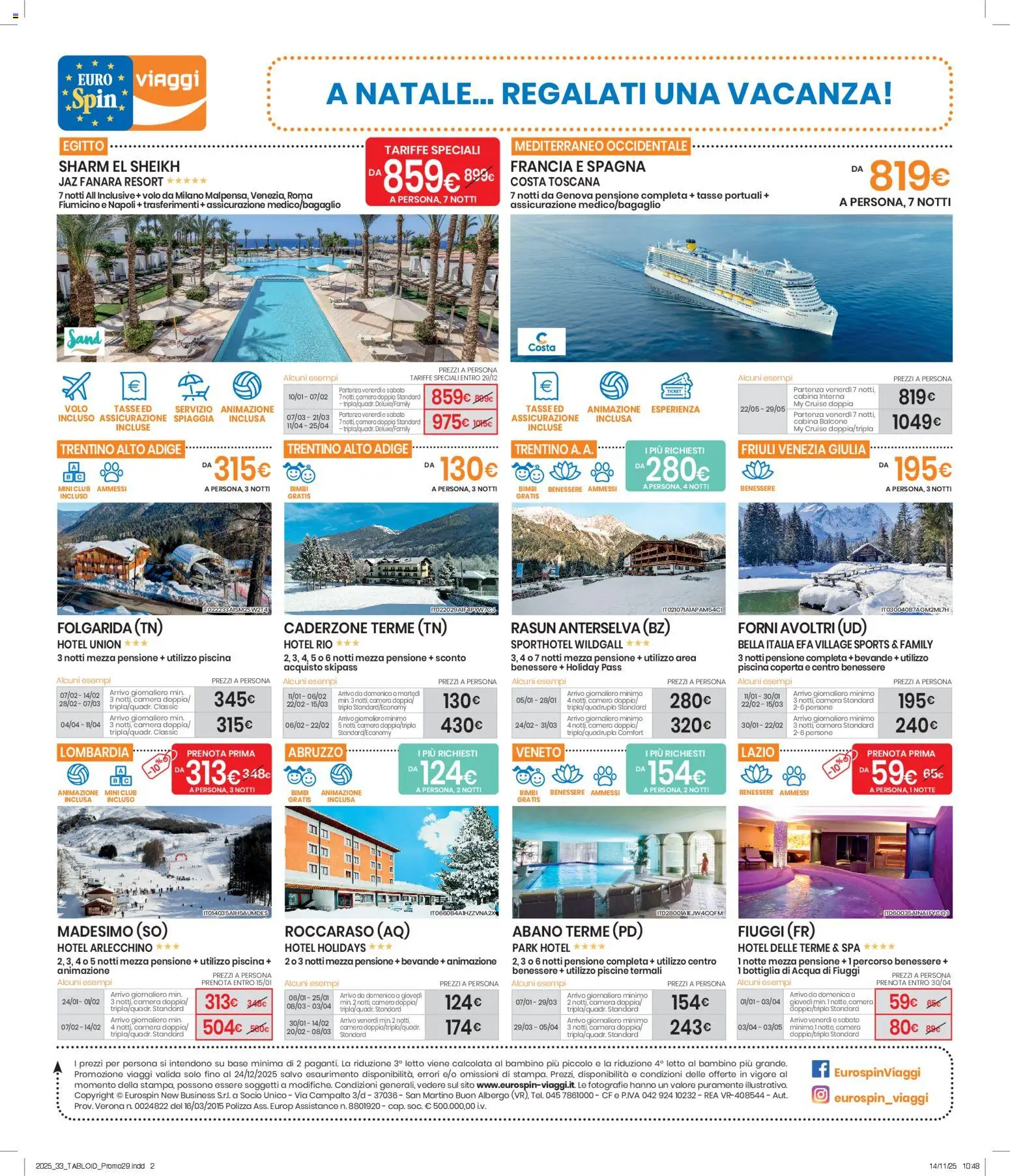 Eurospin Viaggi catalogo - pagina 1 - valido dal 11/12/2025