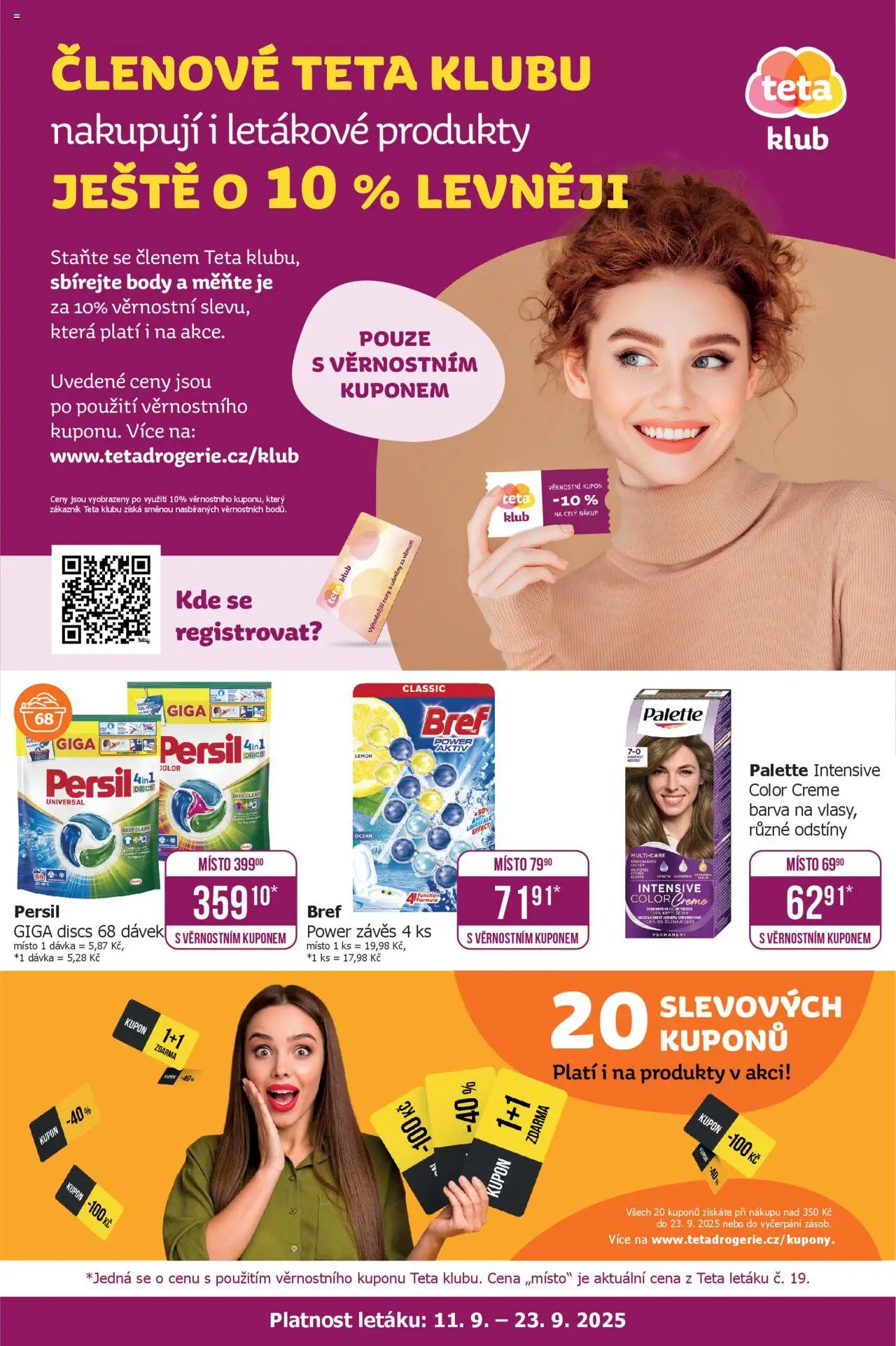 TETA Drogerie leták - Klub - strana 1- platný od 11.09.2025