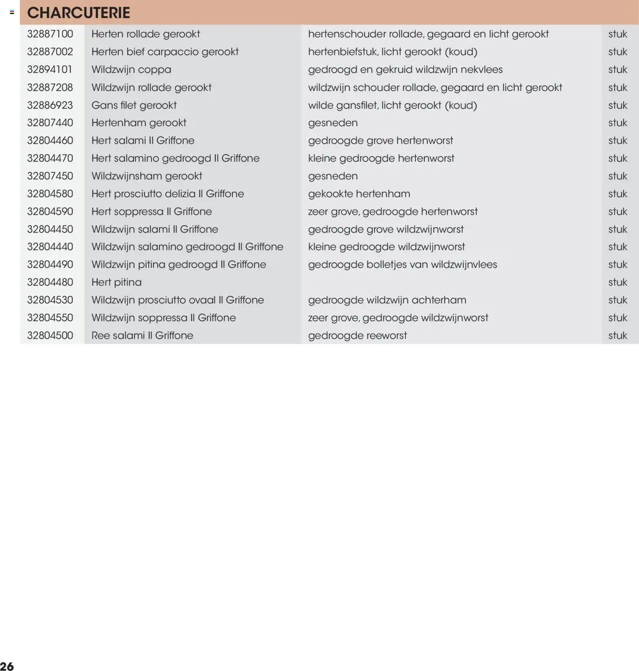 Hanos - Wildbrochure 2025/2026 - page 26- valid from 05-10-2025