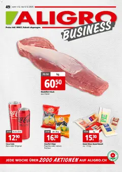 Vorschau Aligro Aktionen Business Schlieren, Gossau SG, Frauenfeld, Rapperswil-Jona, Sargans, Bern, Brüttisellen, Pratteln, Emmen, Spreitenbach gültig ab 01.12.2025