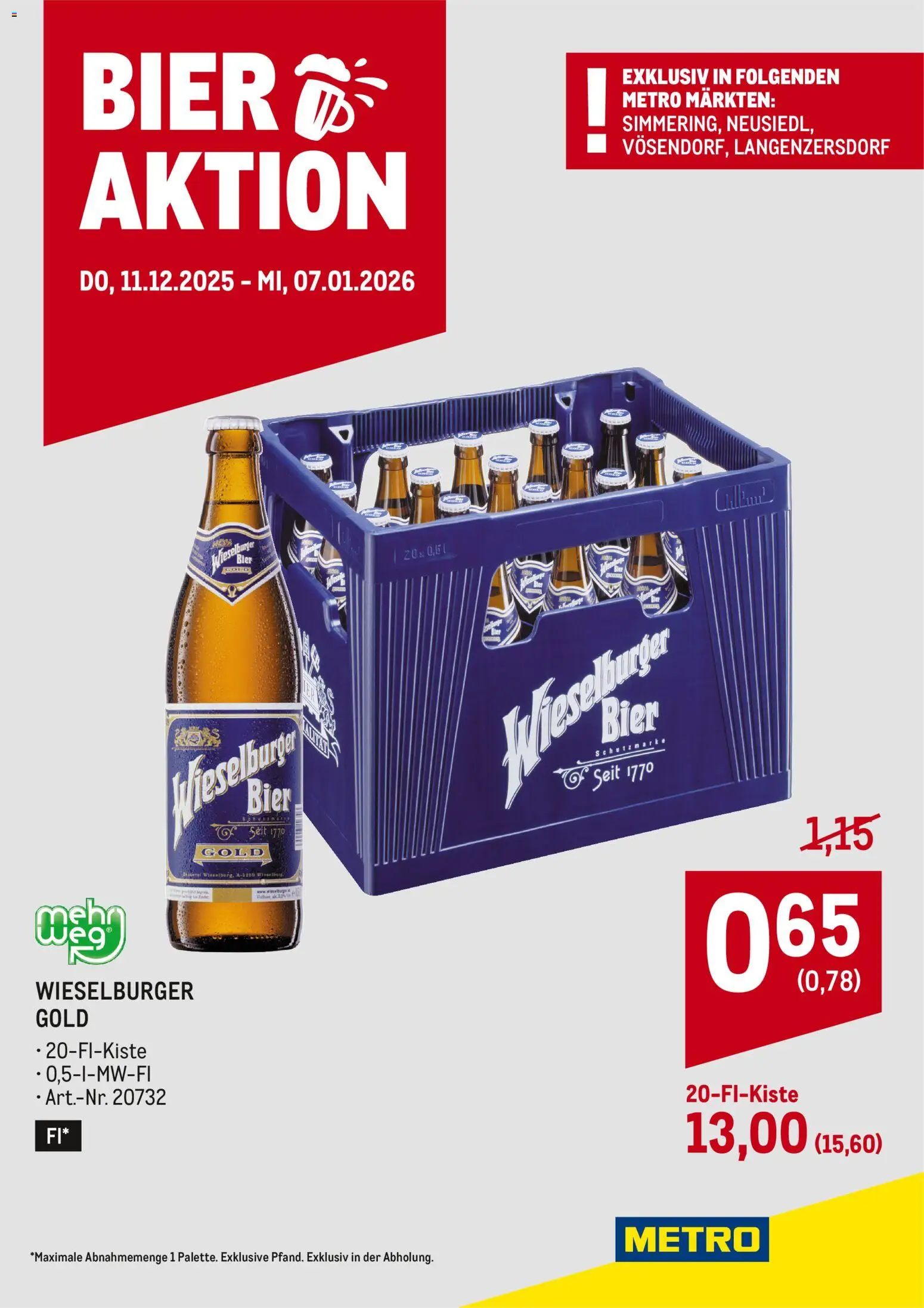 Metro Wieselburger Bieraktion - Seite 1- gültig ab 11.12.2025
