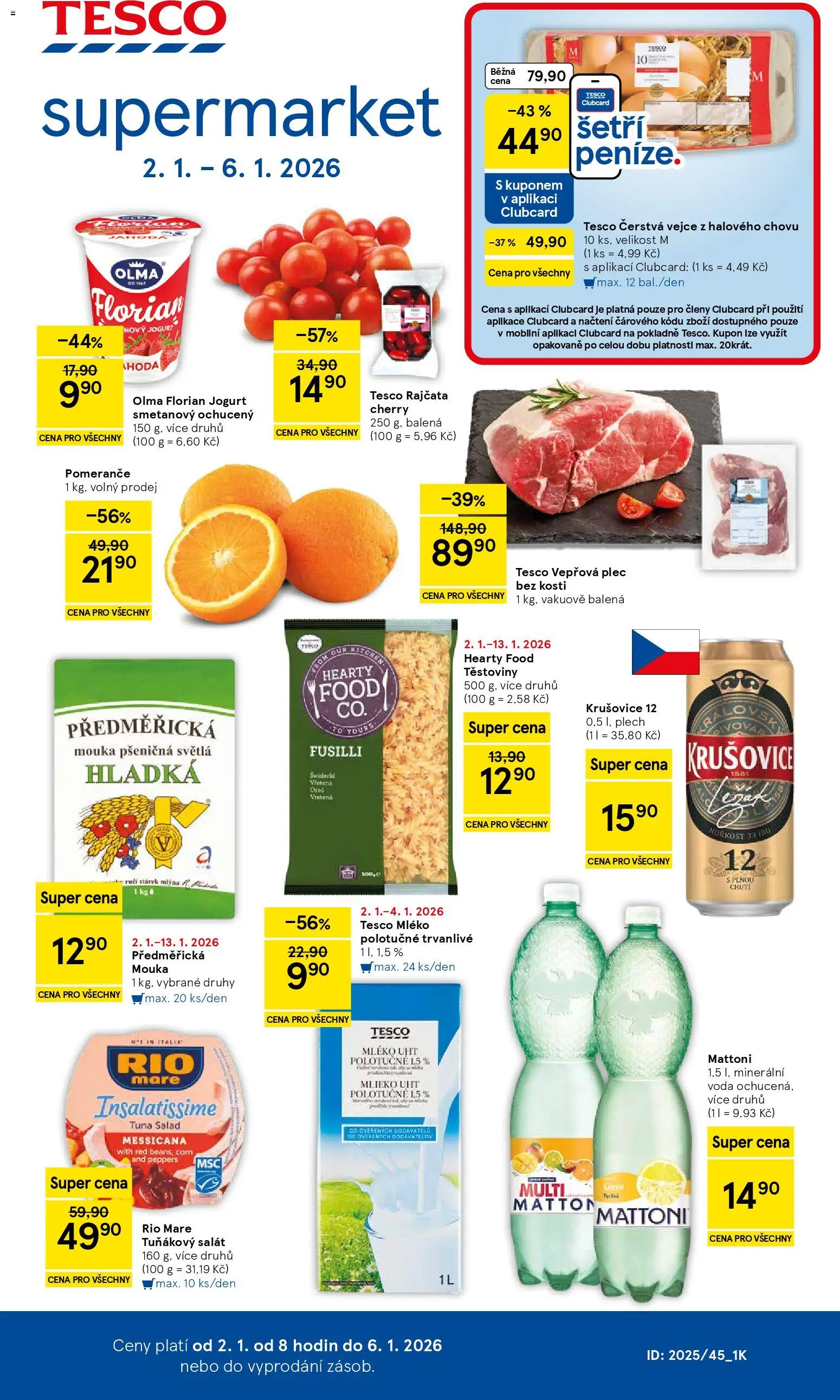 Tesco leták - Supermarket - strana 1- platný od 02.01.2026