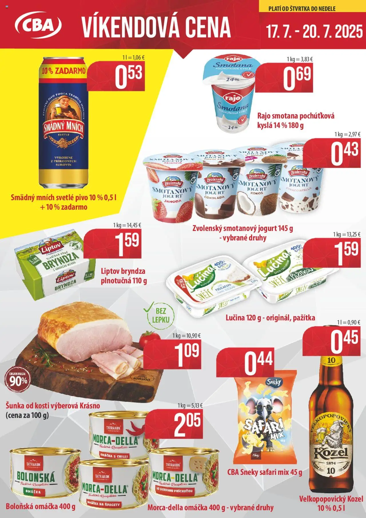 CBA Verex víkendová cena - strana 1- platný od 17.07.2025