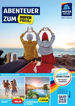 Vorschau Hofer Reisen Flugblatt gültig ab 29.10.2025
