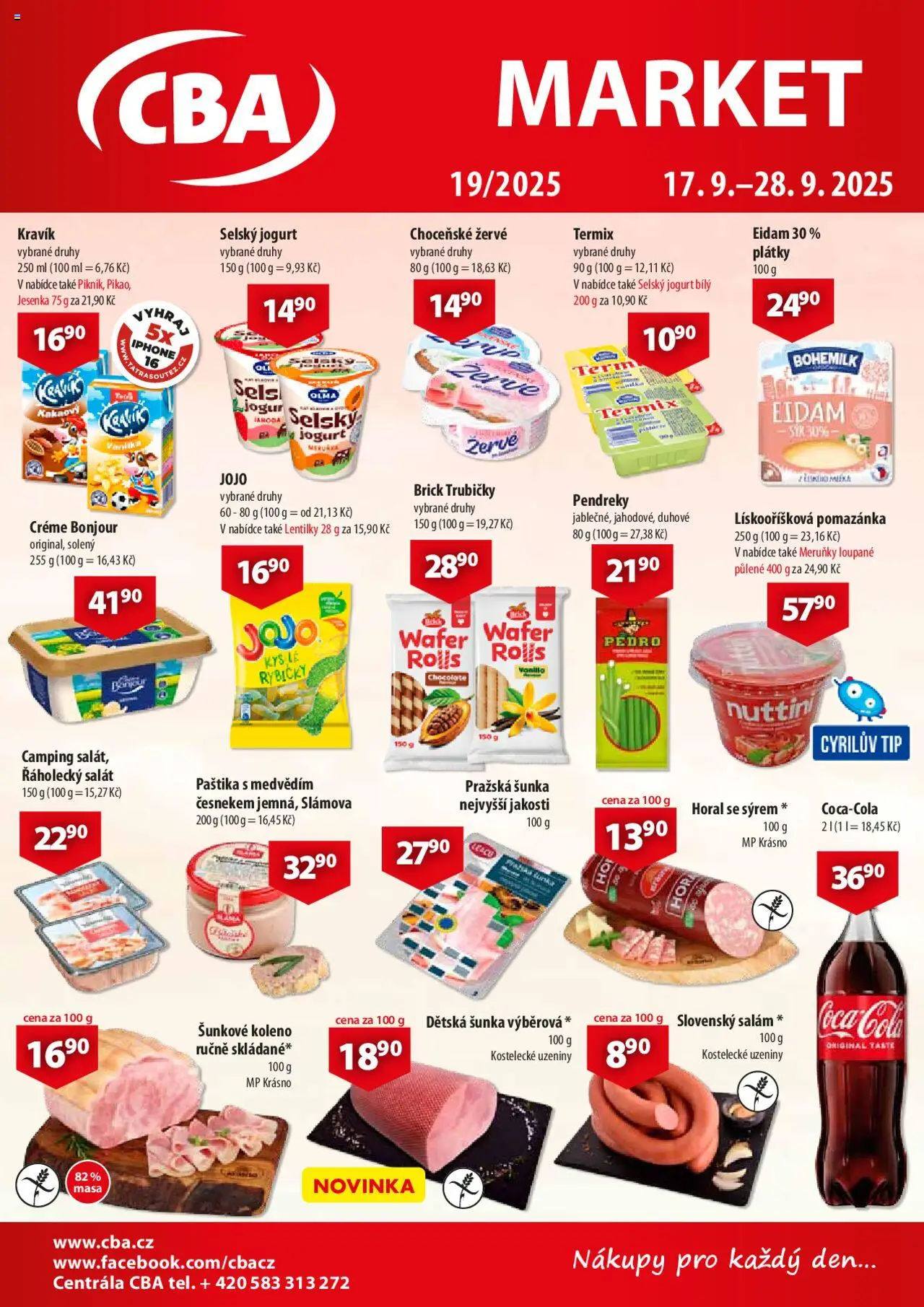 CBA leták - Market - strana 1- platný od 17.09.2025