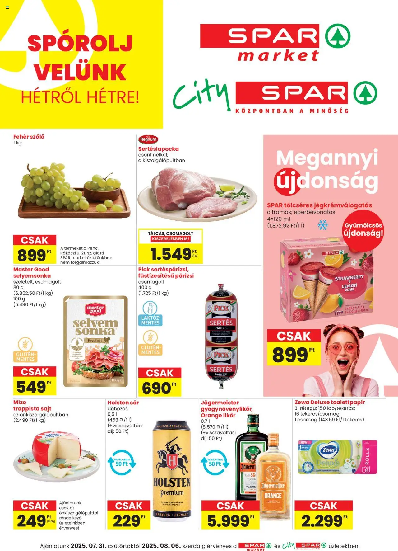 Spar Market Akciós újság - 1oldal - érvényes 2025.07.31.-tól