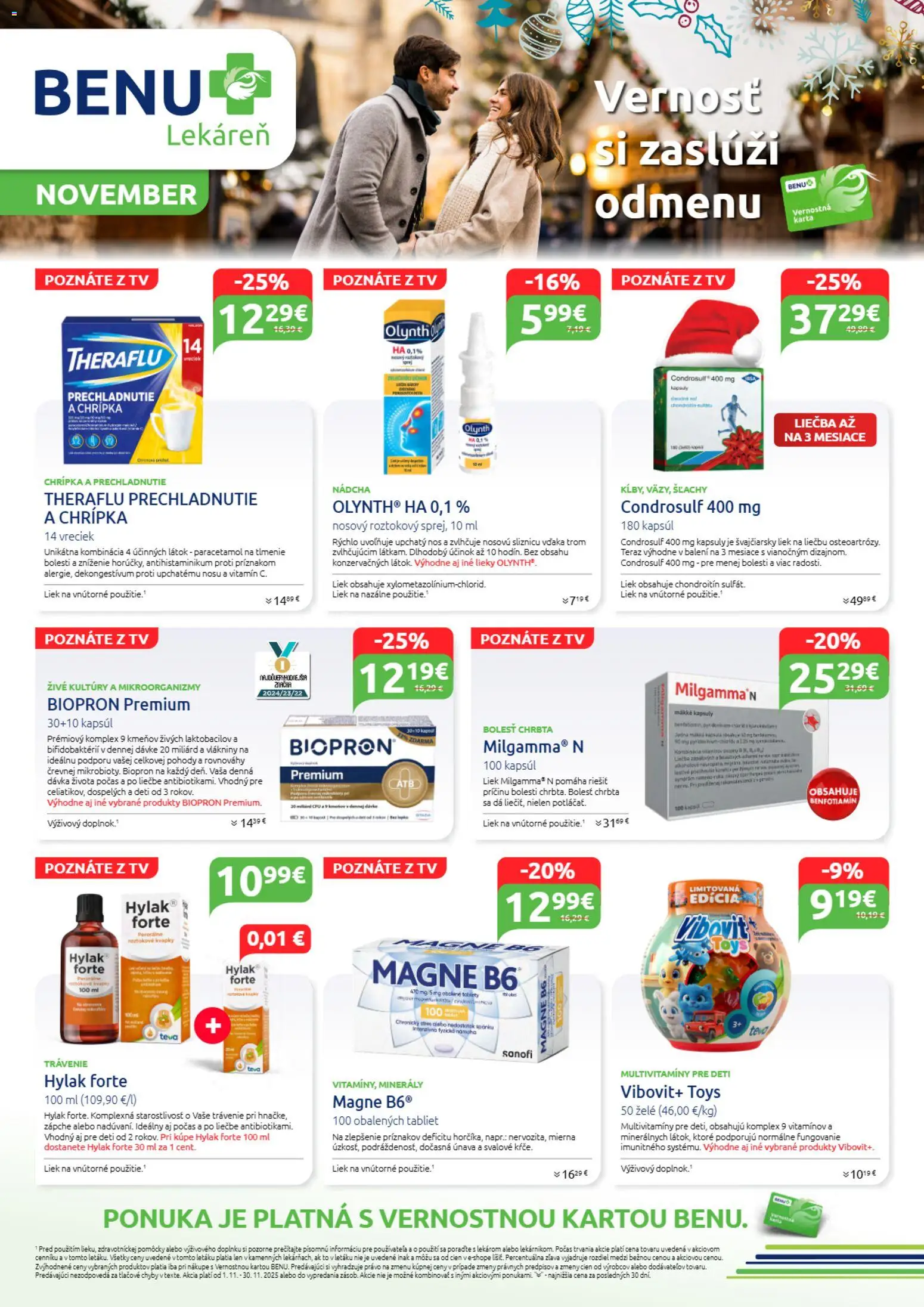 BENU Lekáreň leták - strana 1- platný od 01.11.2025