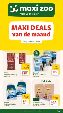 Maxi Zoo folder geldig vanaf 01/04/2026
