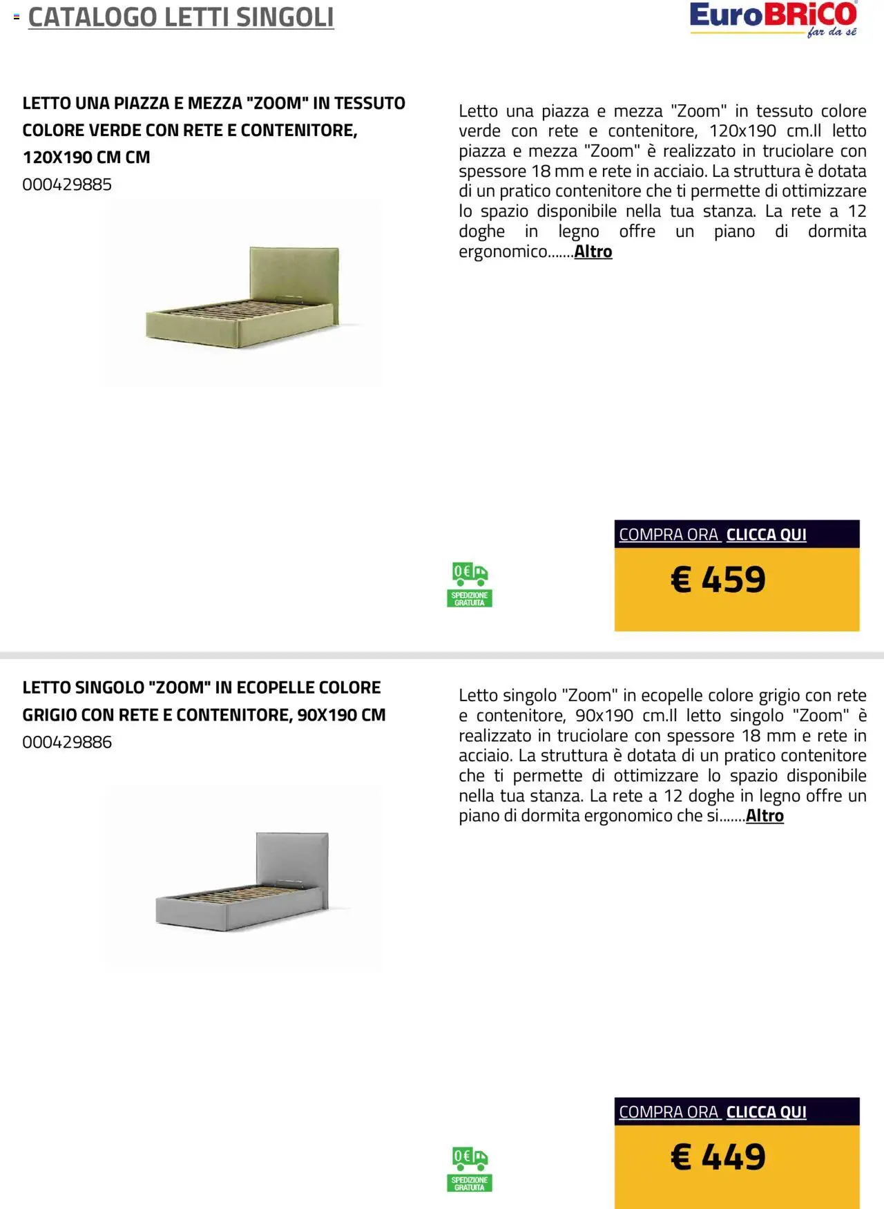 Eurobrico Letti Singoli catalogo - pagina 29 - valido dal 23/07/2025