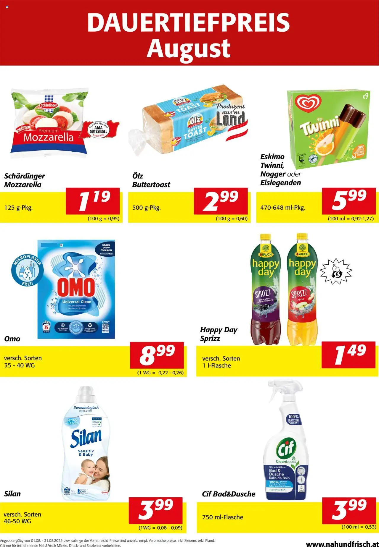 Nah und Frisch Dauertiefpreis August - Seite 1- gültig ab 01.08.2025