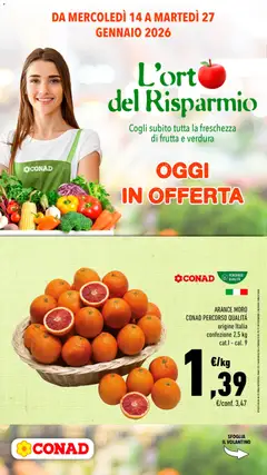 Anteprima Conad Orto del Risparmio Lombardia catalogo valida dal 14/01/2026