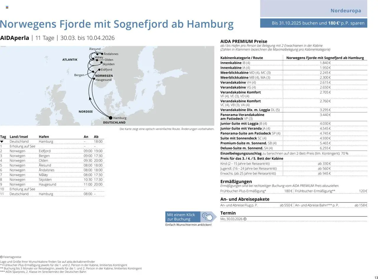 Aida Sommer 2026 - Seite 13 - gültig ab 01.03.2026