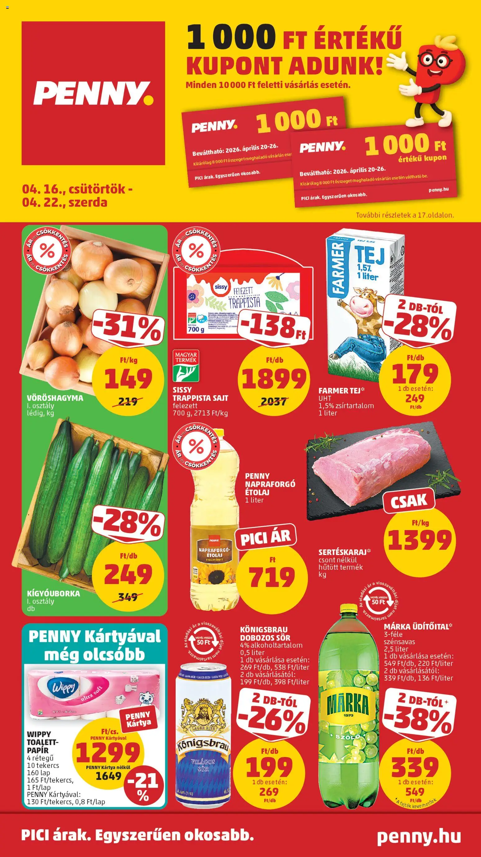 PENNY akciós újság - 1oldal - érvényes 2026.04.16.-tól