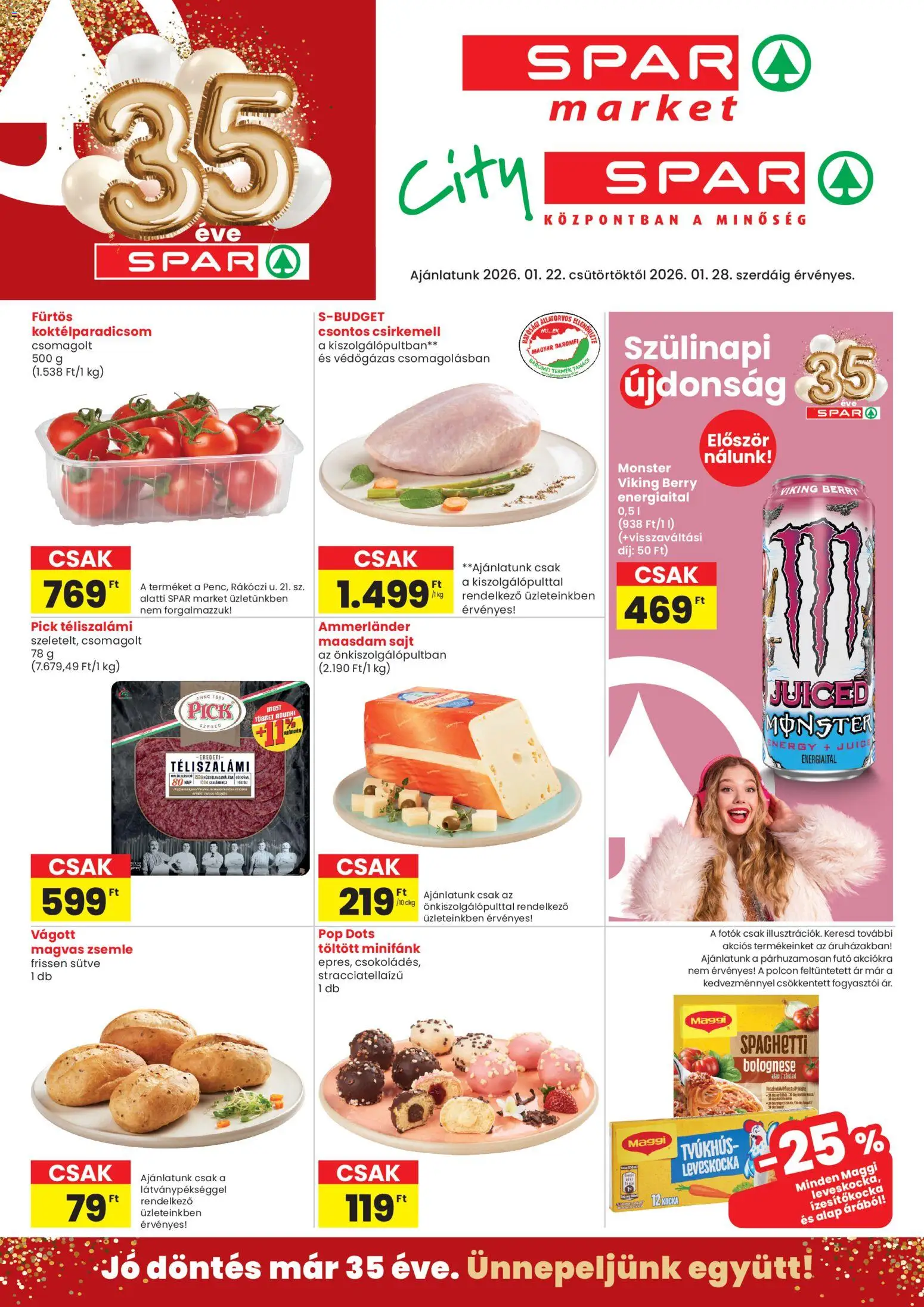 Spar Market Akciós újság - 1oldal - érvényes 2026.01.22.-tól