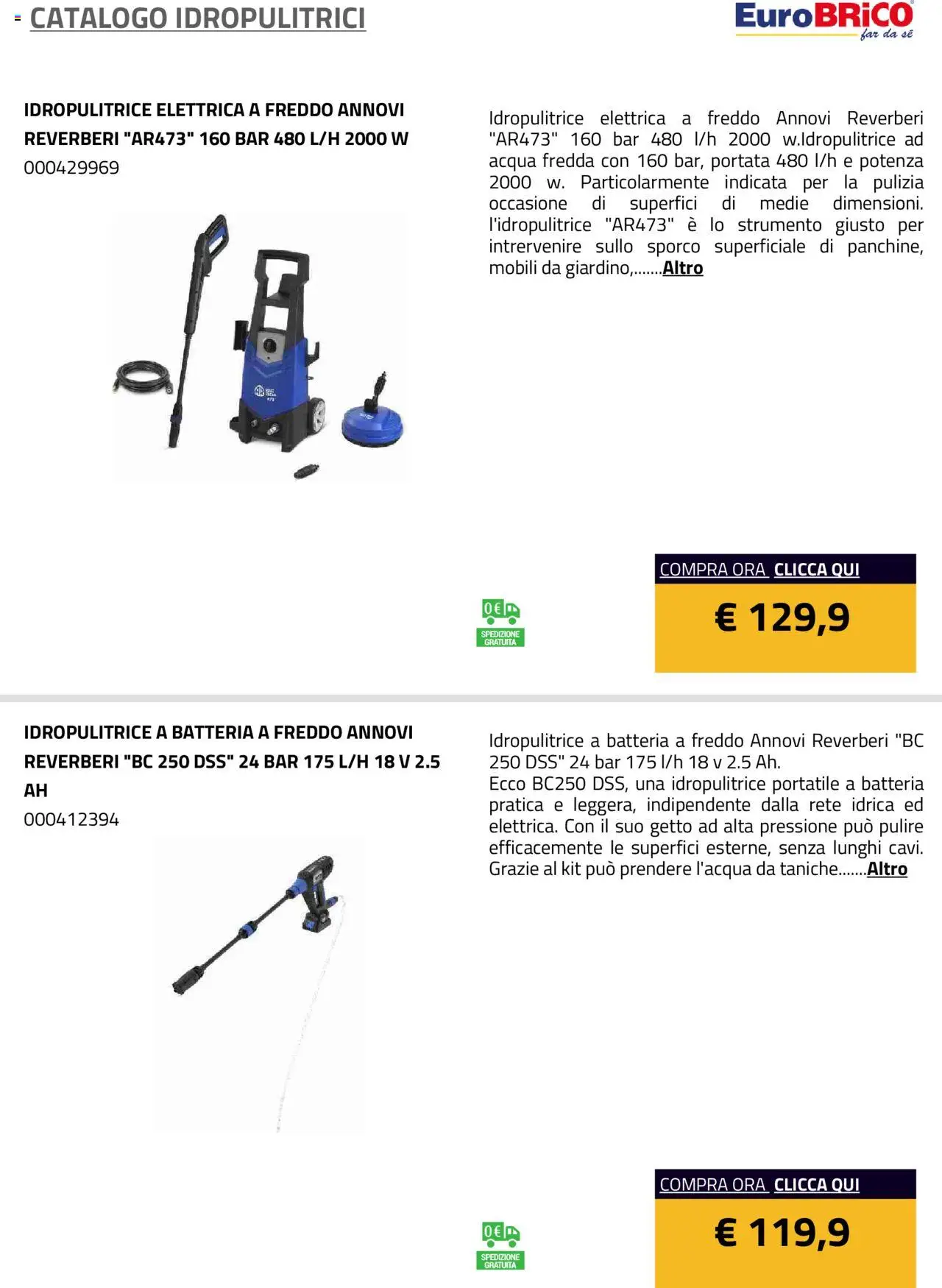 Eurobrico Idropulitrici catalogo - pagina 14 - valido dal 23/07/2025