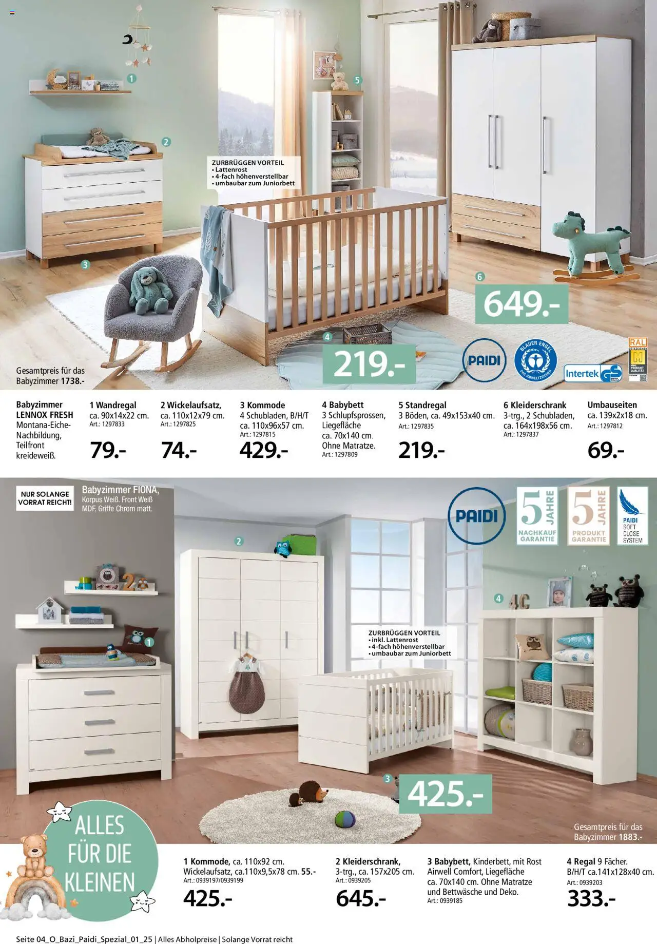 Zurbrüggen Babyzimmer Paidi Spezial - Seite 4 - gültig ab 03.07.2025