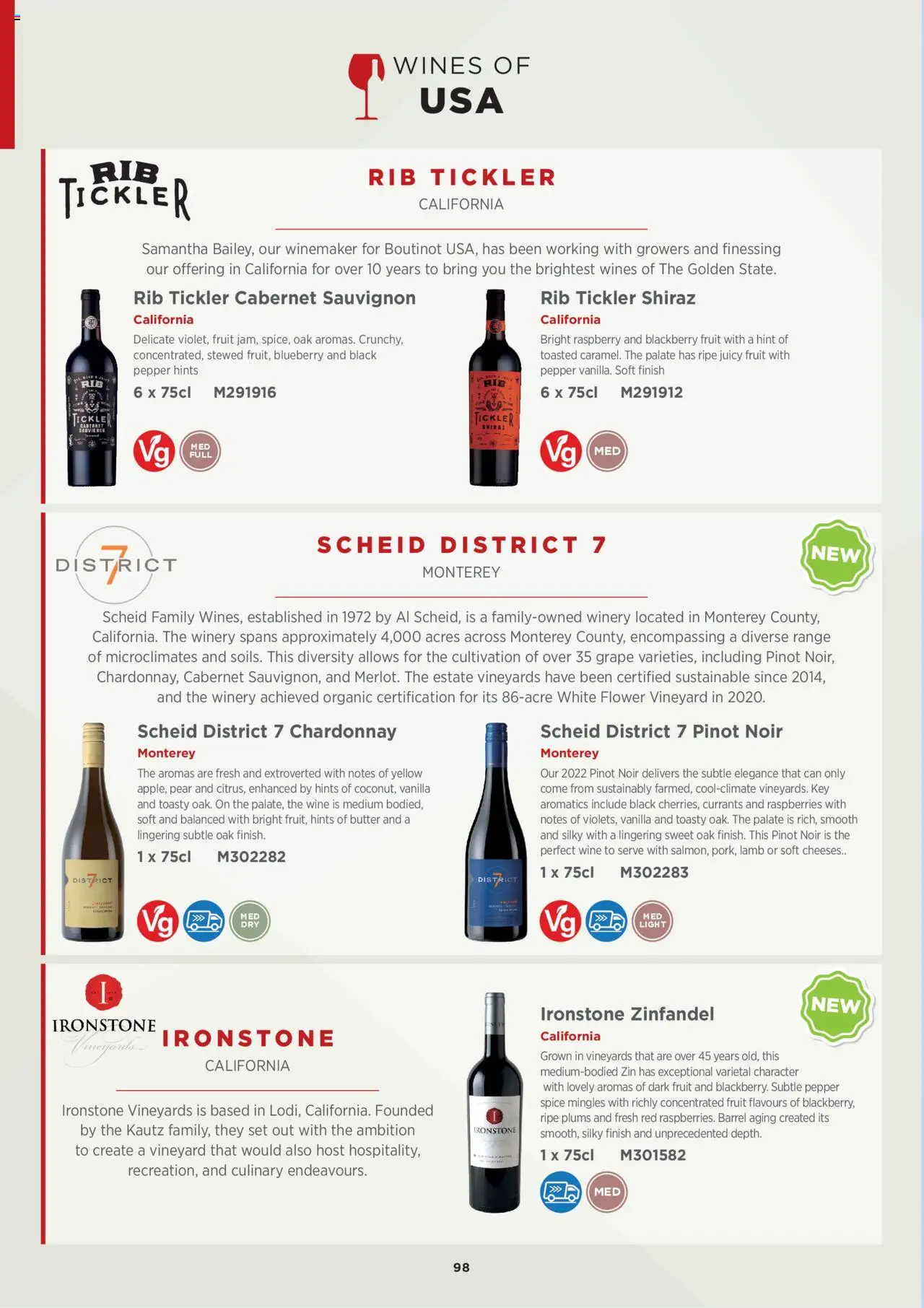 Booker Wholesale - Wine List 2025 - page 98- valid from 07/07/2025