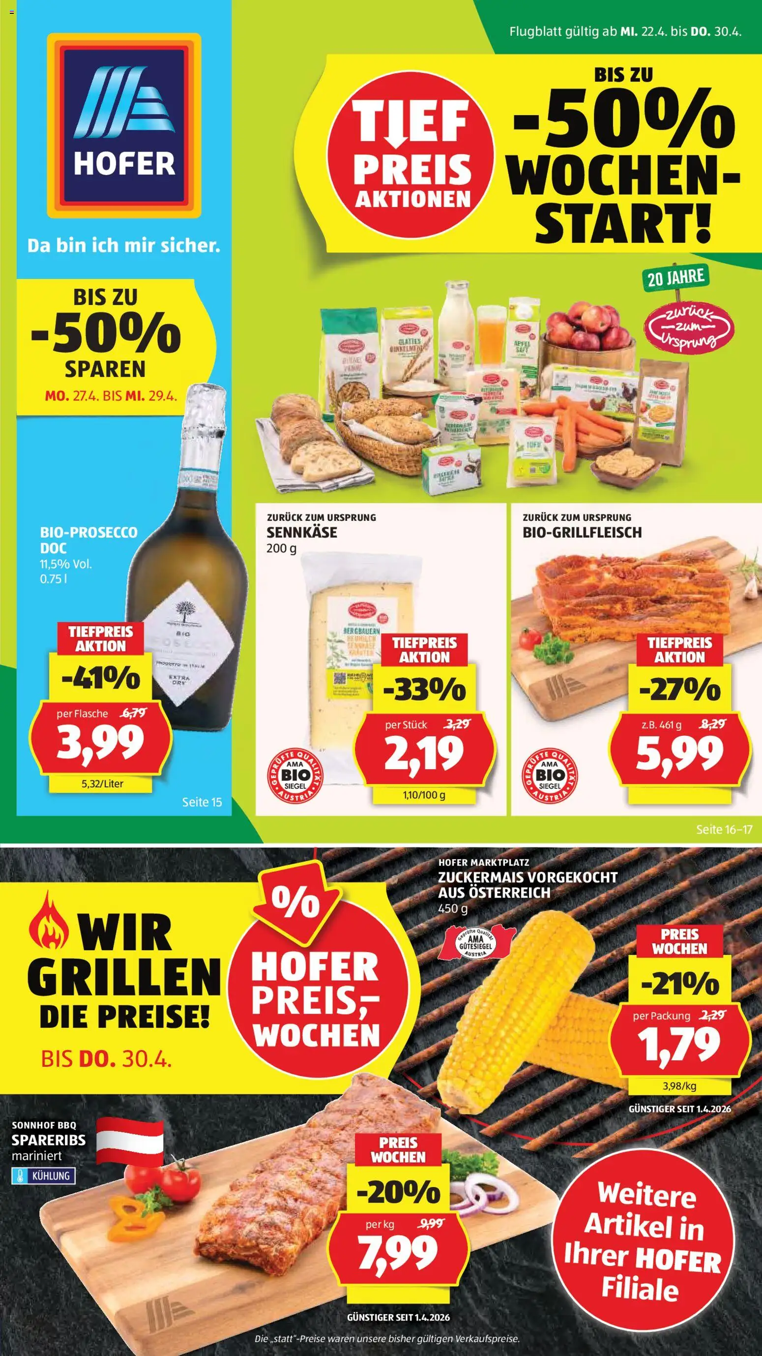 Hofer Flugblatt - Seite 1- gültig ab 22.04.2026