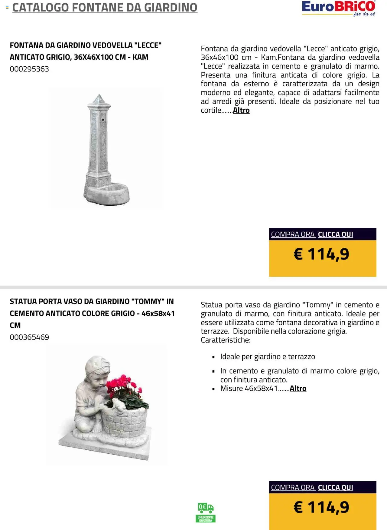 Eurobrico Fontane da Giardino catalogo - pagina 5 - valido dal 23/07/2025