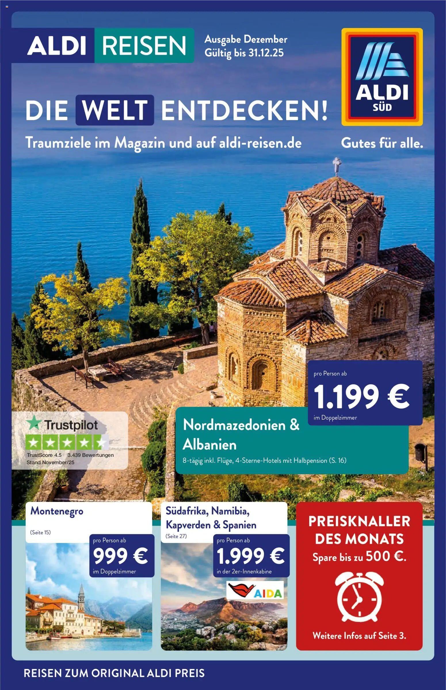 Aldi Reisen Prospekt 	 - Seite 1 - gültig ab 01.12.2025