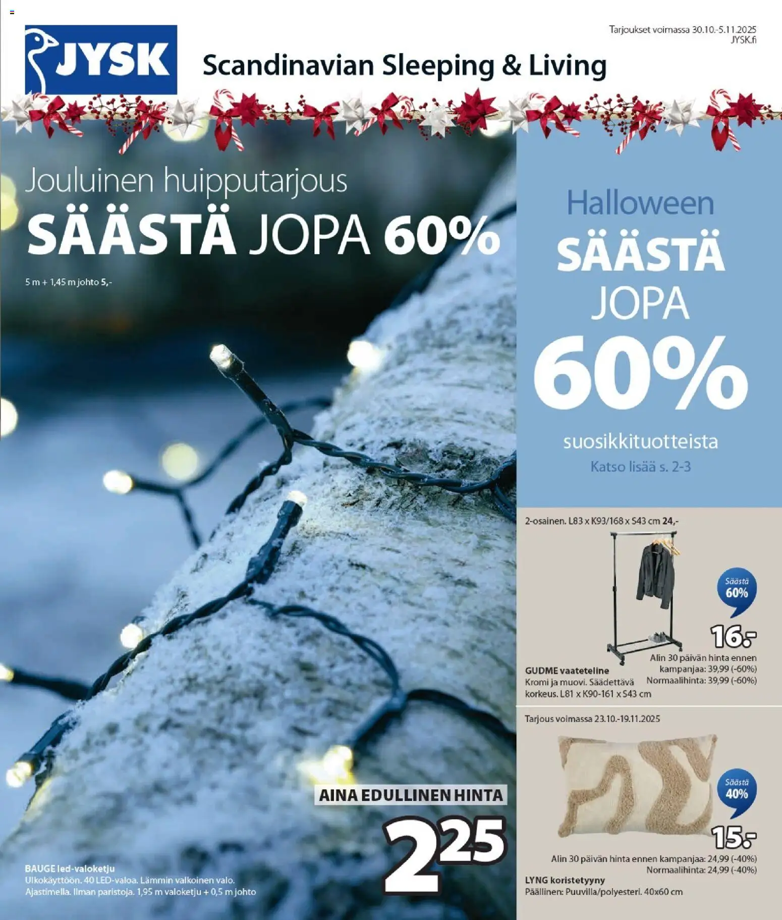 JYSK - Tarjoukset - sivu 1- voimassa alkaen 30/10/2025