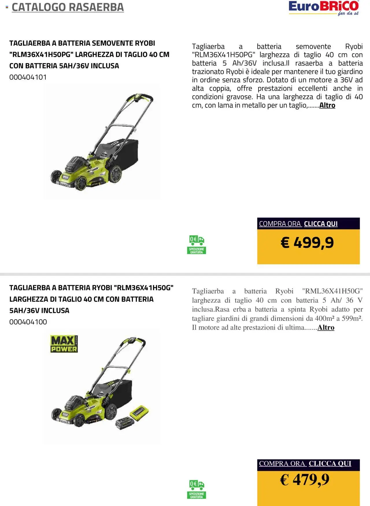 Eurobrico Rasaerba catalogo - pagina 25 - valido dal 23/07/2025