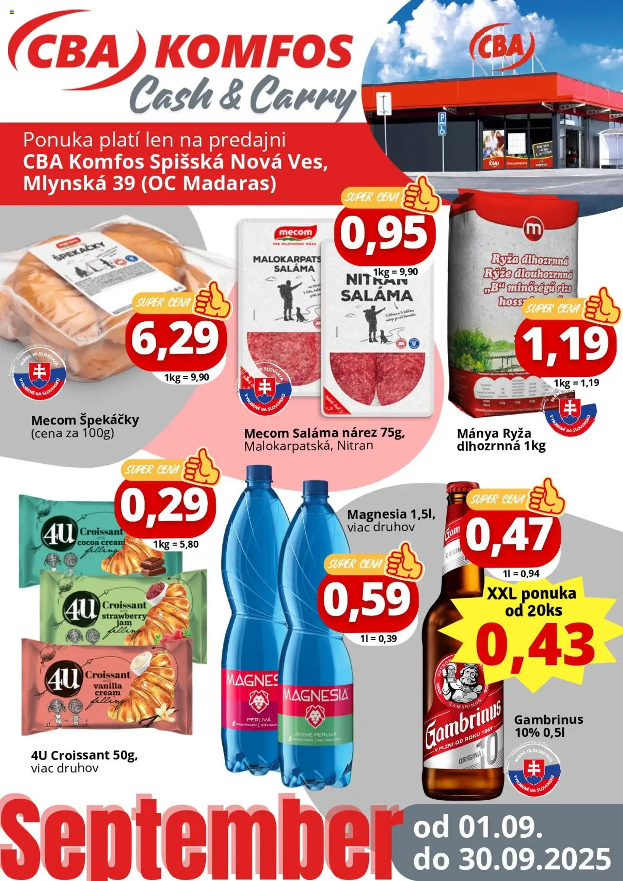 CBA Komfos Gastrocash Spišská Nová Ves - strana 1- platný od 01.09.2025
