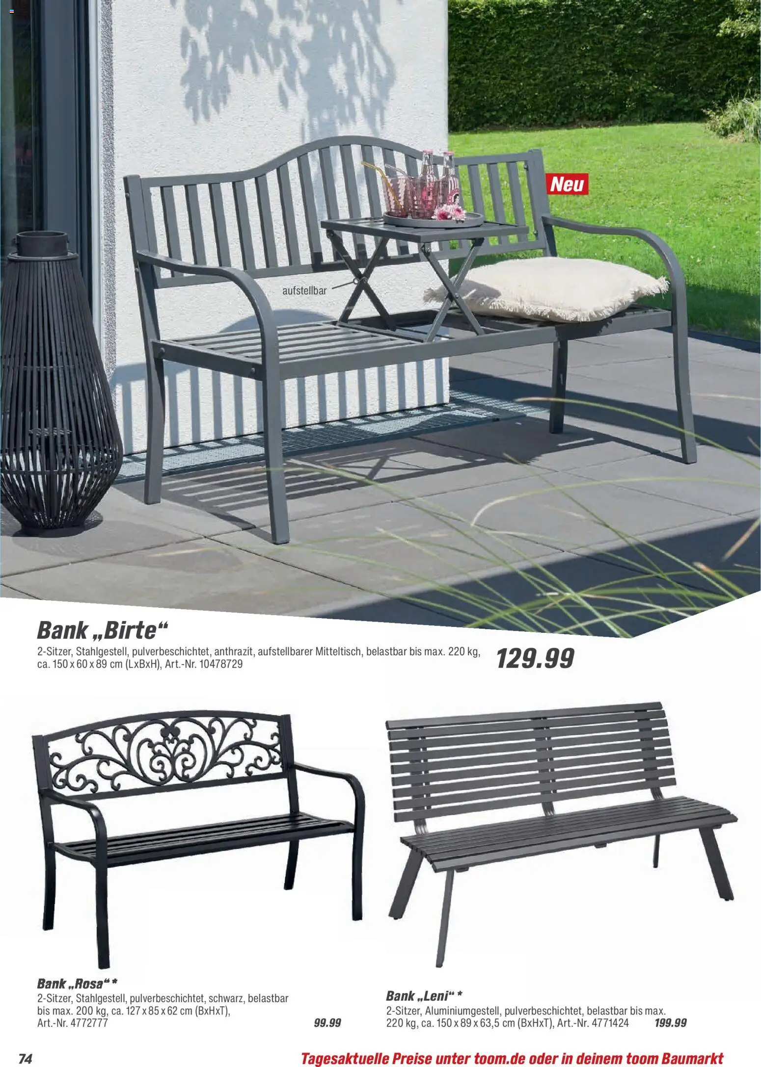 Toom Baumarkt  Gartenmöbel & Solar-Leuchten 2026 - Seite 74 - gültig ab 01.01.2026