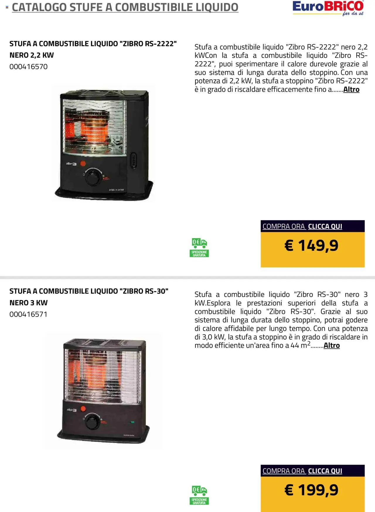 Eurobrico Stufe a Combustibile Liquido catalogo - pagina 8 - valido dal 23/07/2025