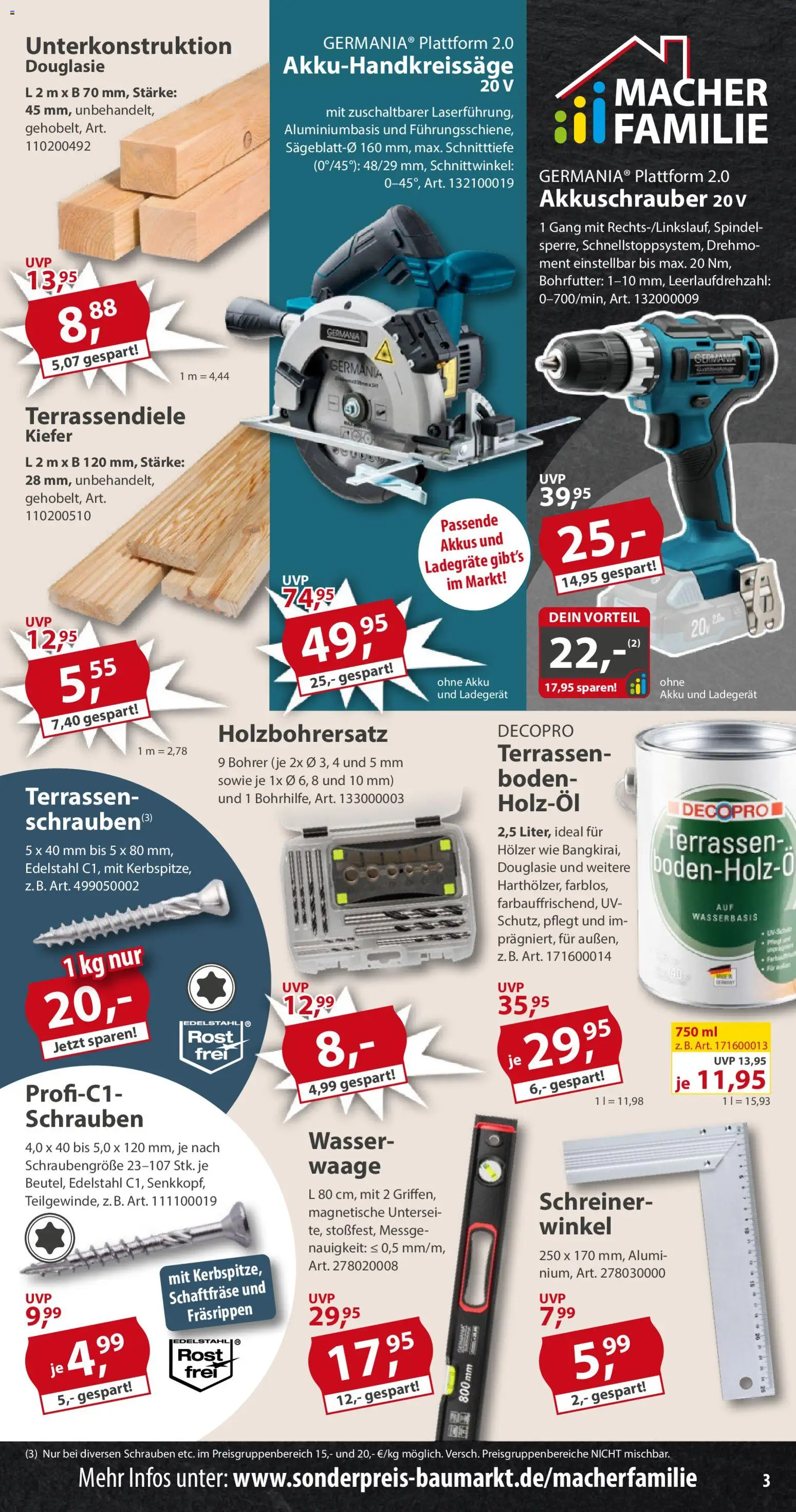 Sonderpreis Baumarkt Prospekt 	 - Seite 3 - gültig ab 18.04.2026