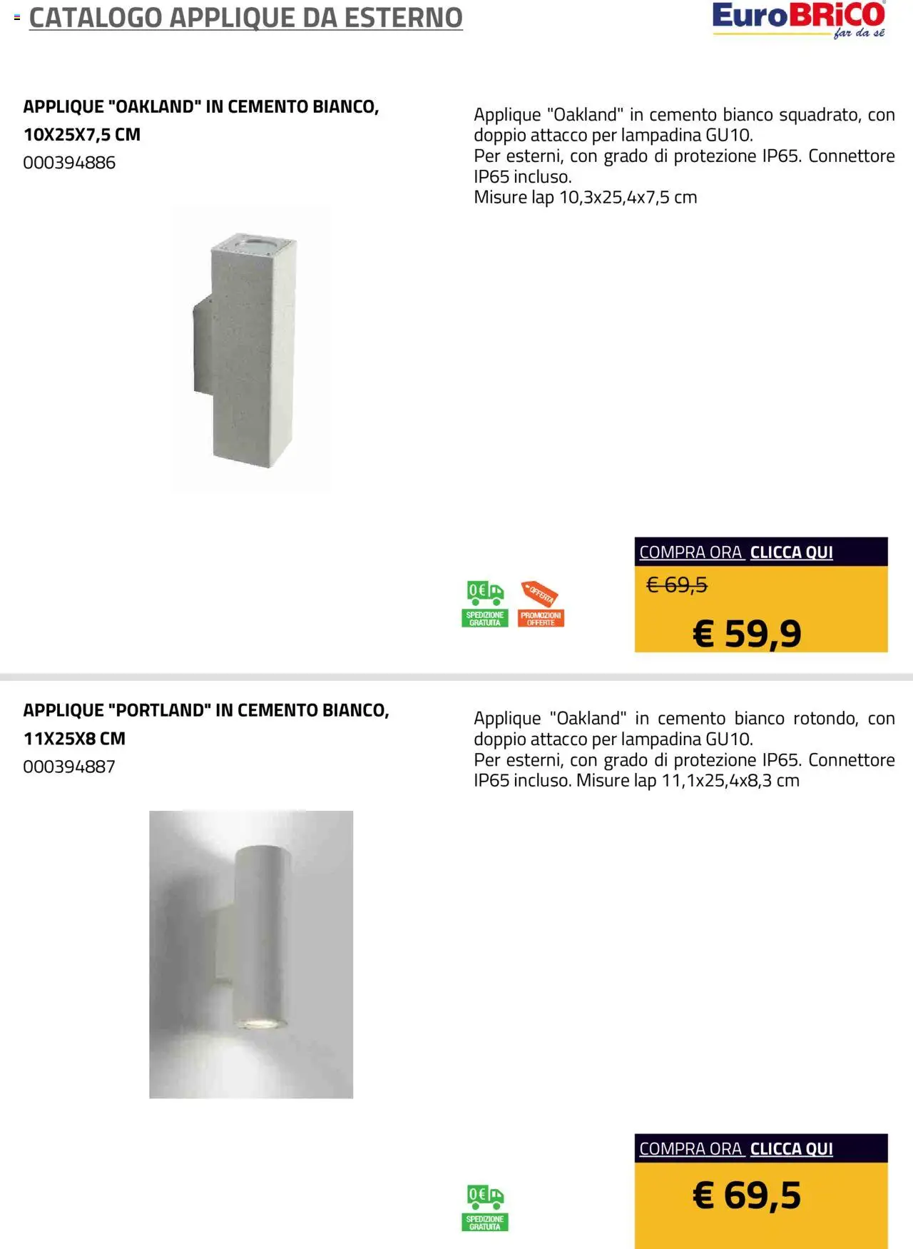 Eurobrico Applique da Esterno catalogo - pagina 36 - valido dal 23/07/2025