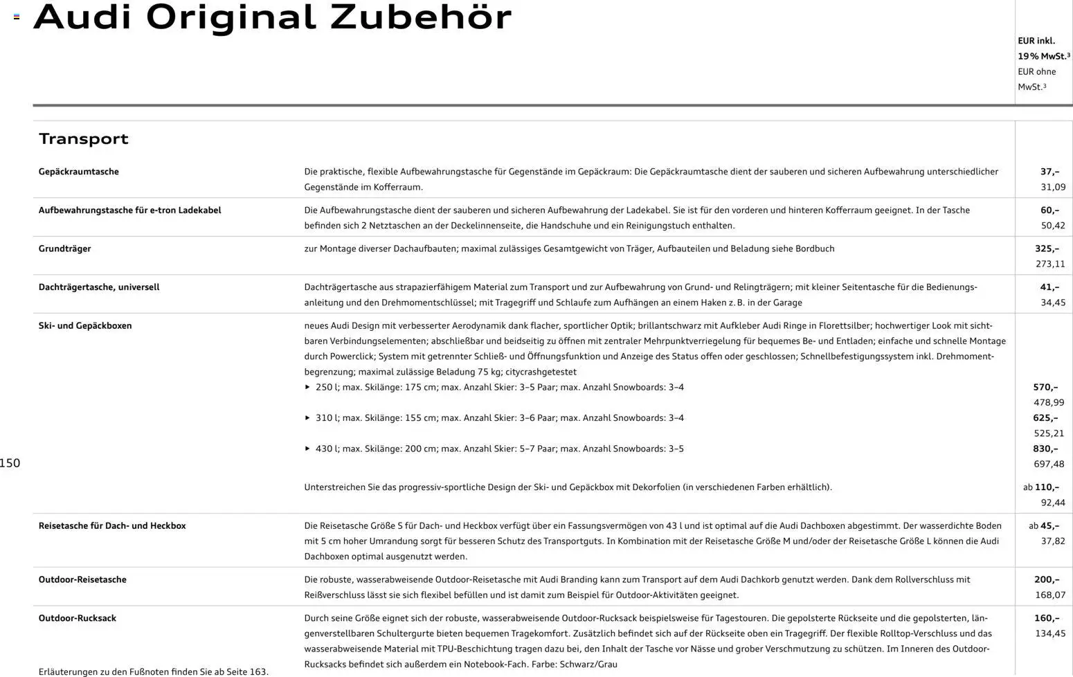 Audi  A6 e-tron - Seite 150 - gültig ab 01.10.2025