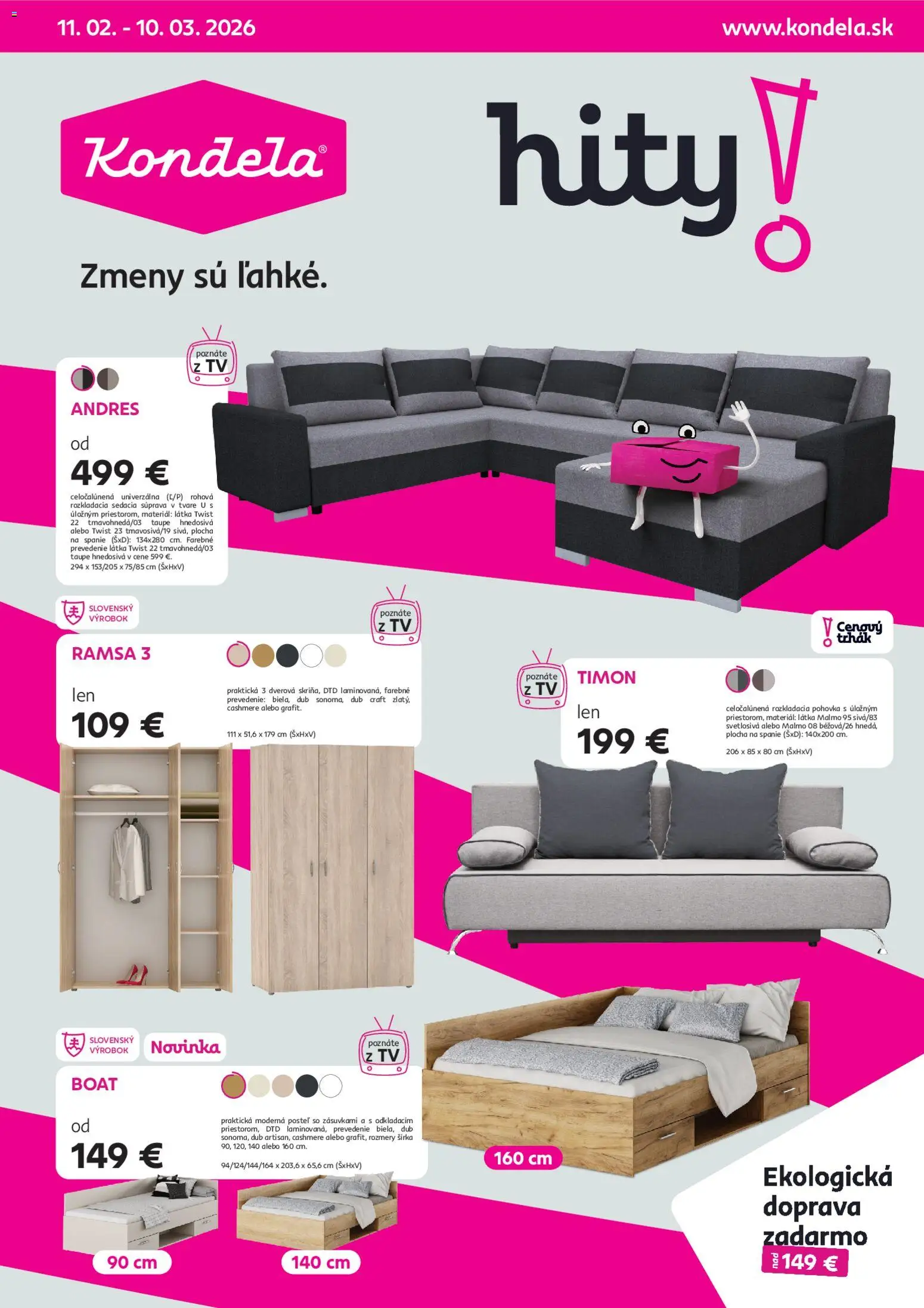 Kondela leták - strana 1- platný od 11.02.2026