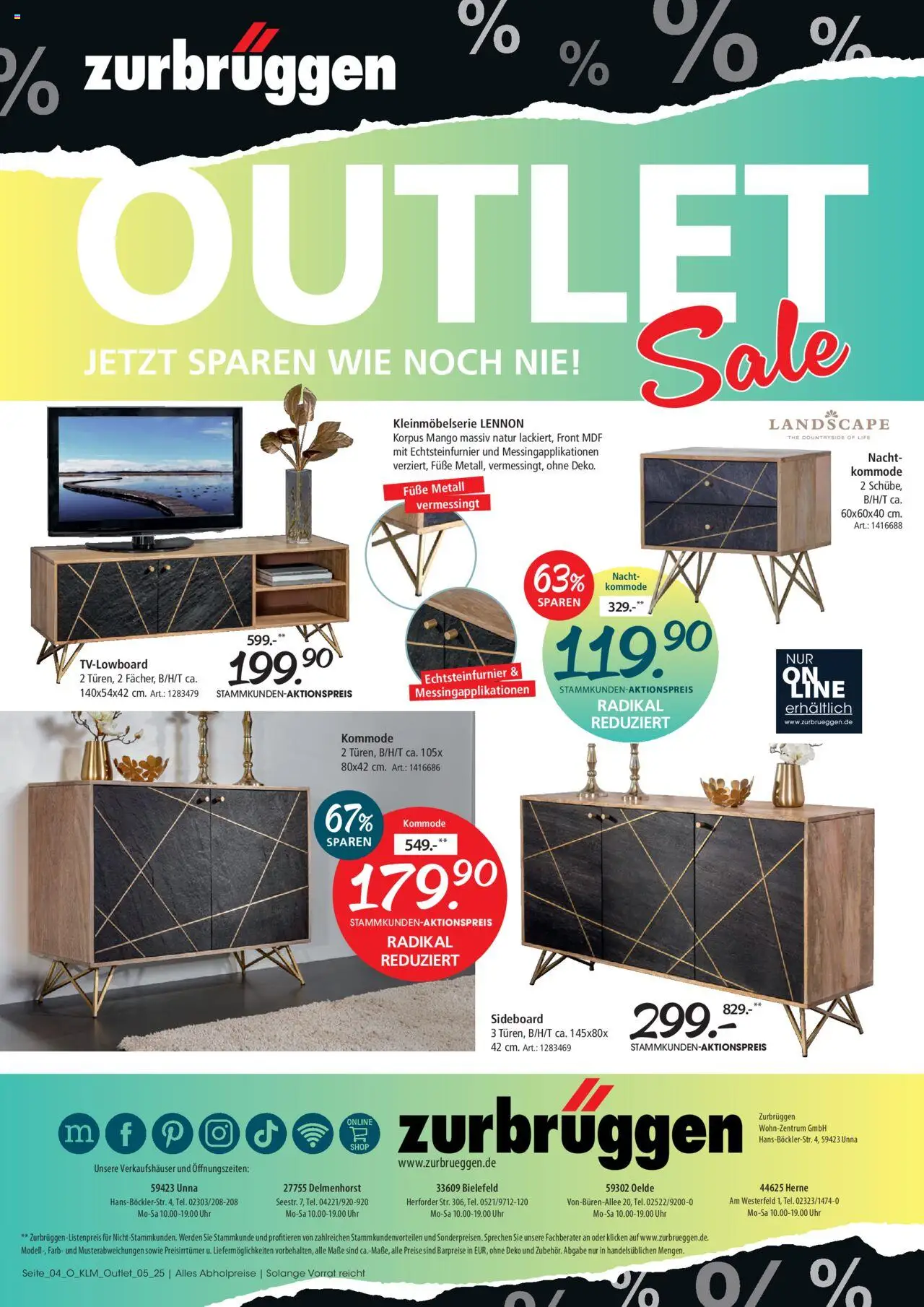 Zurbrüggen Kleinmöbel Outlet - Seite 4 - gültig ab 03.07.2025
