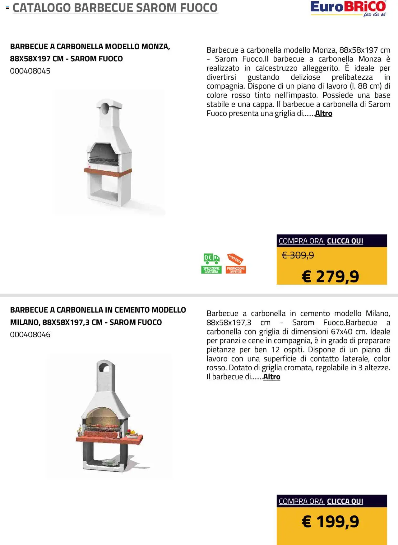 Eurobrico Barbecue Sarom Fuoco catalogo - pagina 3 - valido dal 23/07/2025