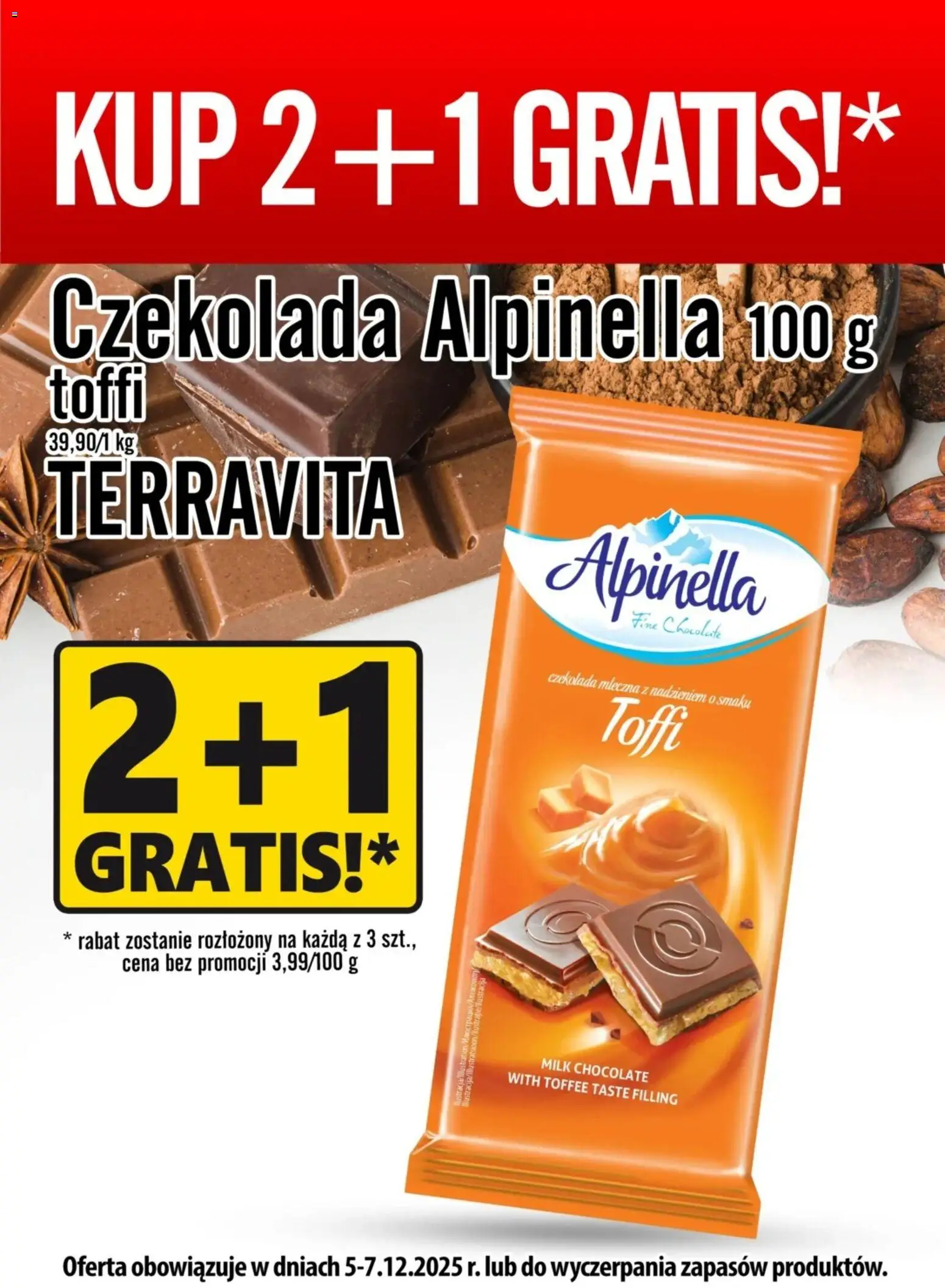 Prim Market Promocja - Czekolada Alpinella Toffi - strona 1- ważny od 05.12.2025
