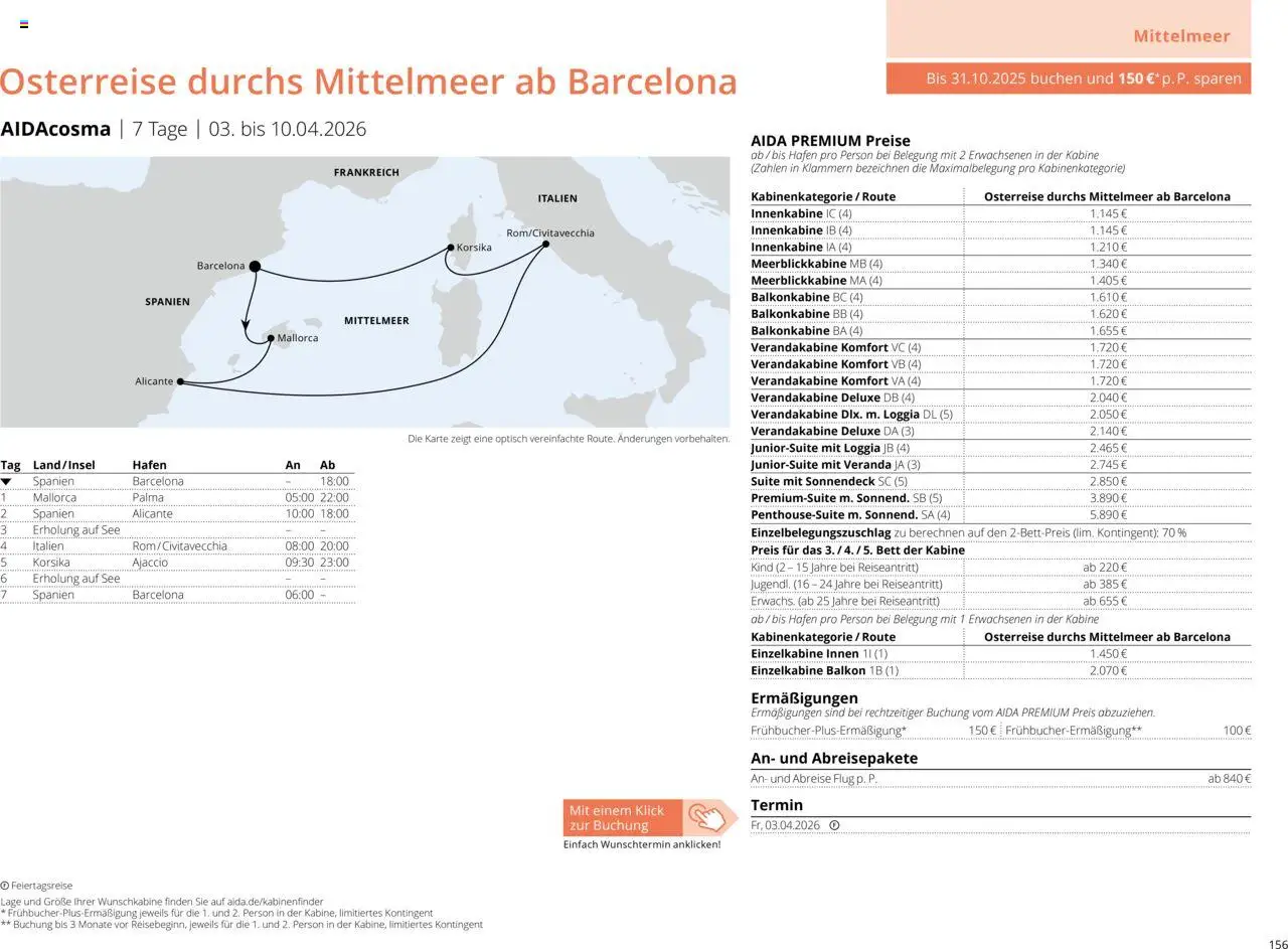Aida Sommer 2026 - Seite 156 - gültig ab 01.03.2026