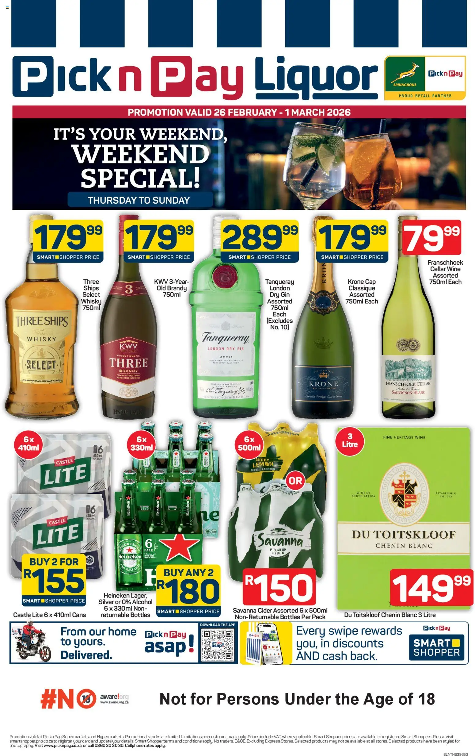 Pick n Pay Liquor Weekend Specials - page 1- valid from 26/02/2026