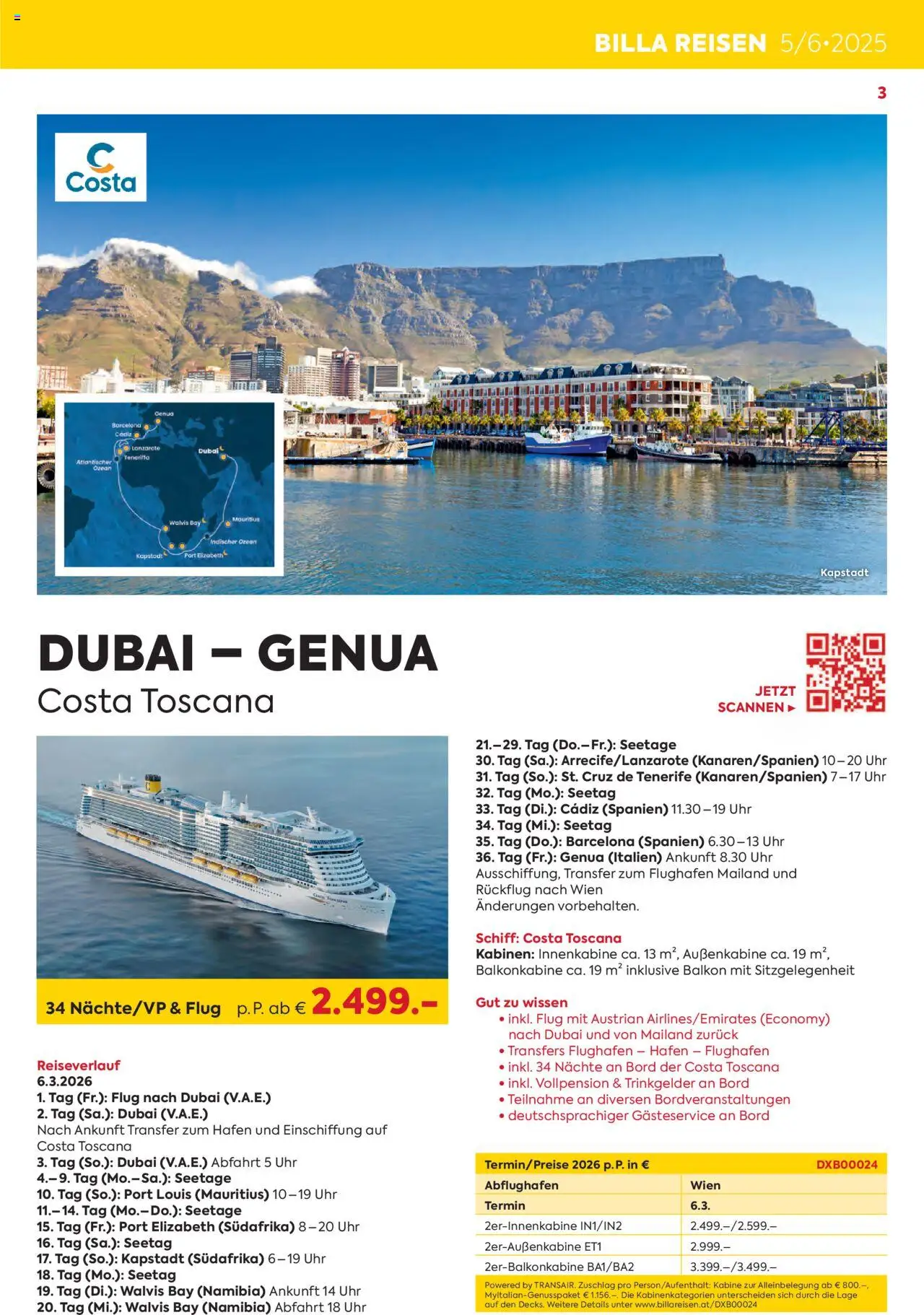 Billa Kreuzfahrten Rundreisen Erlebnisreisen 5/6 2025 - page 3- valid from 03.06.2025