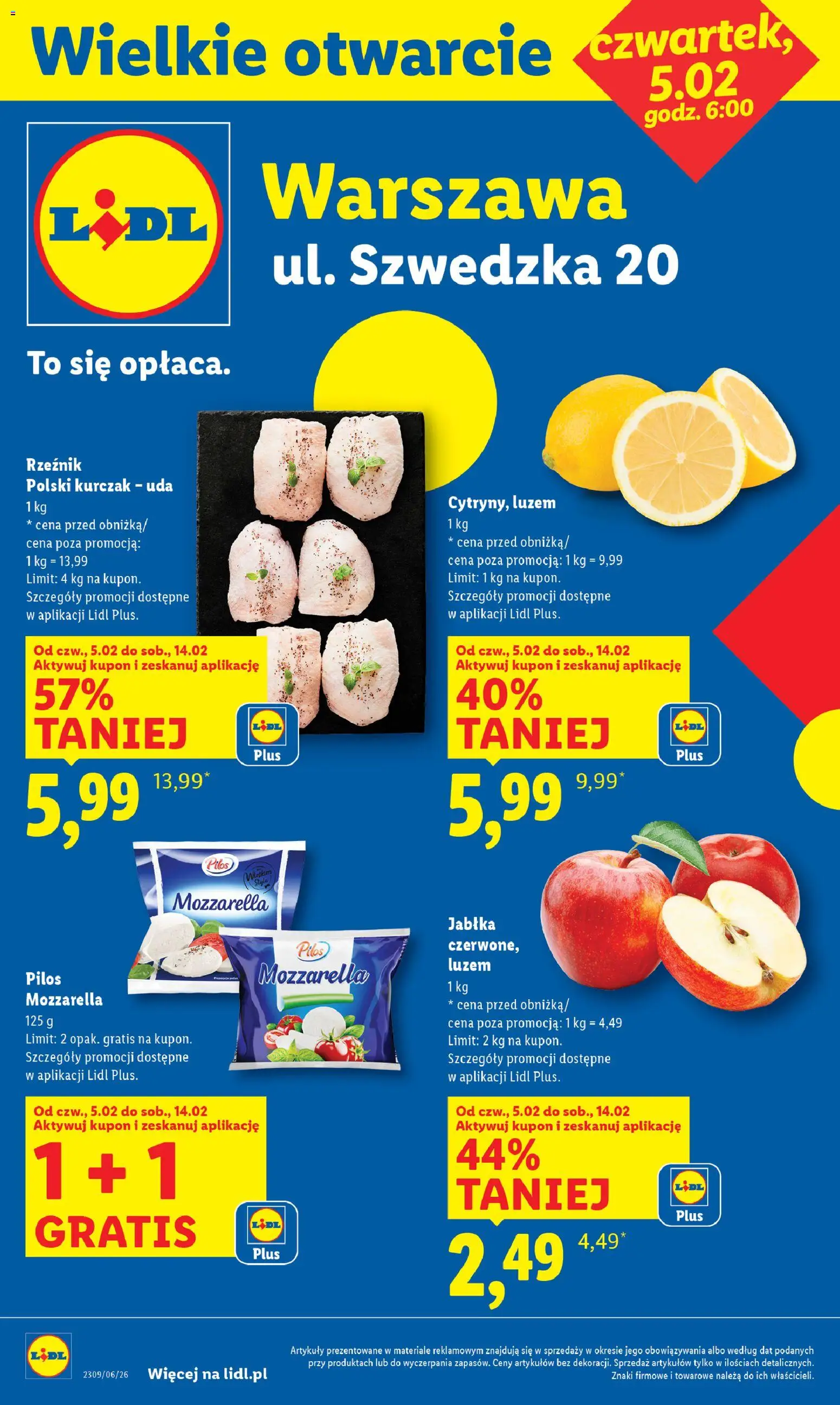Lidl Gazetka - Wielkie otwarcie w Warszawie - strona 1- ważny od 05.02.2026