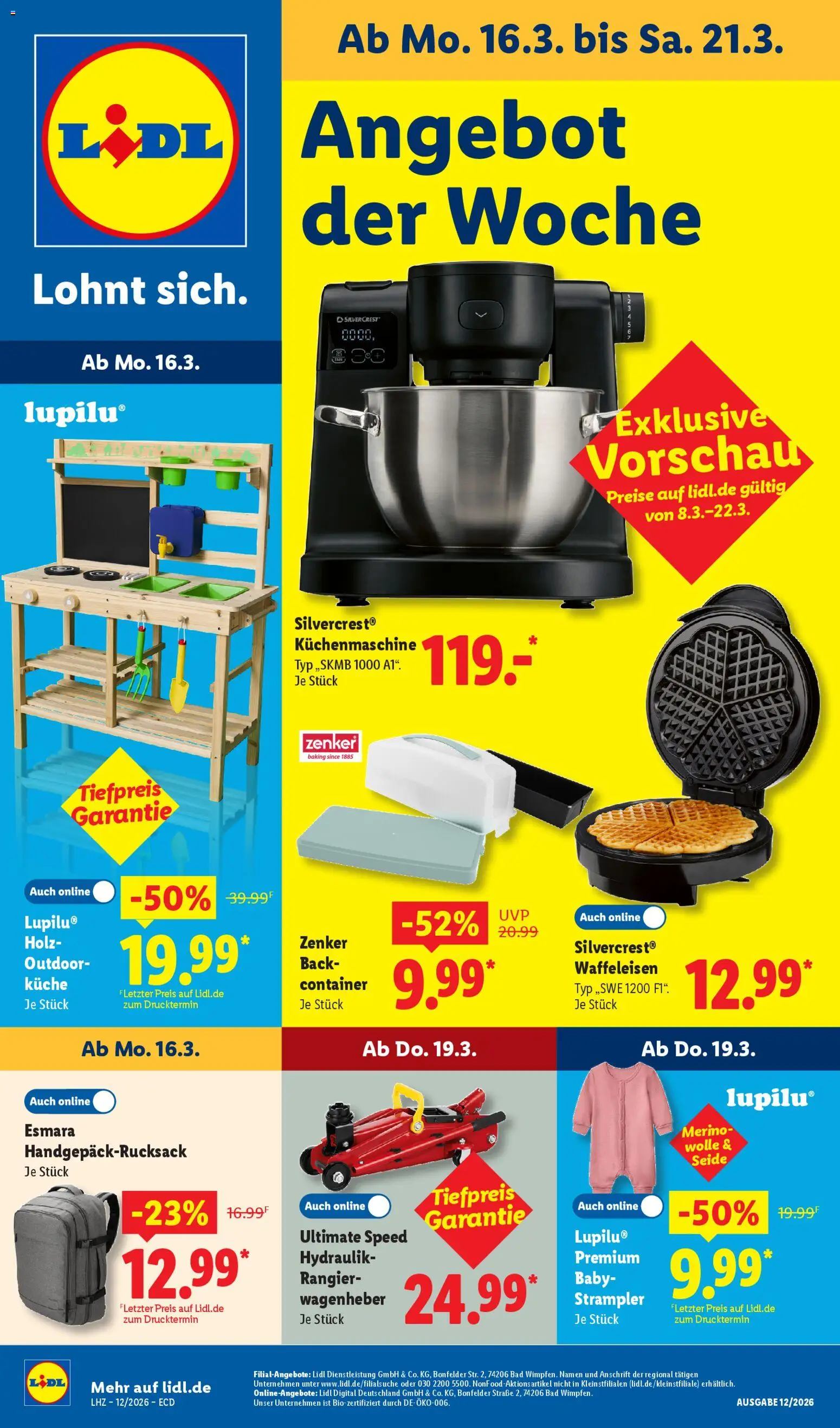 Lidl - Prospekt - Seite 1 - gültig ab 16.03.2026
