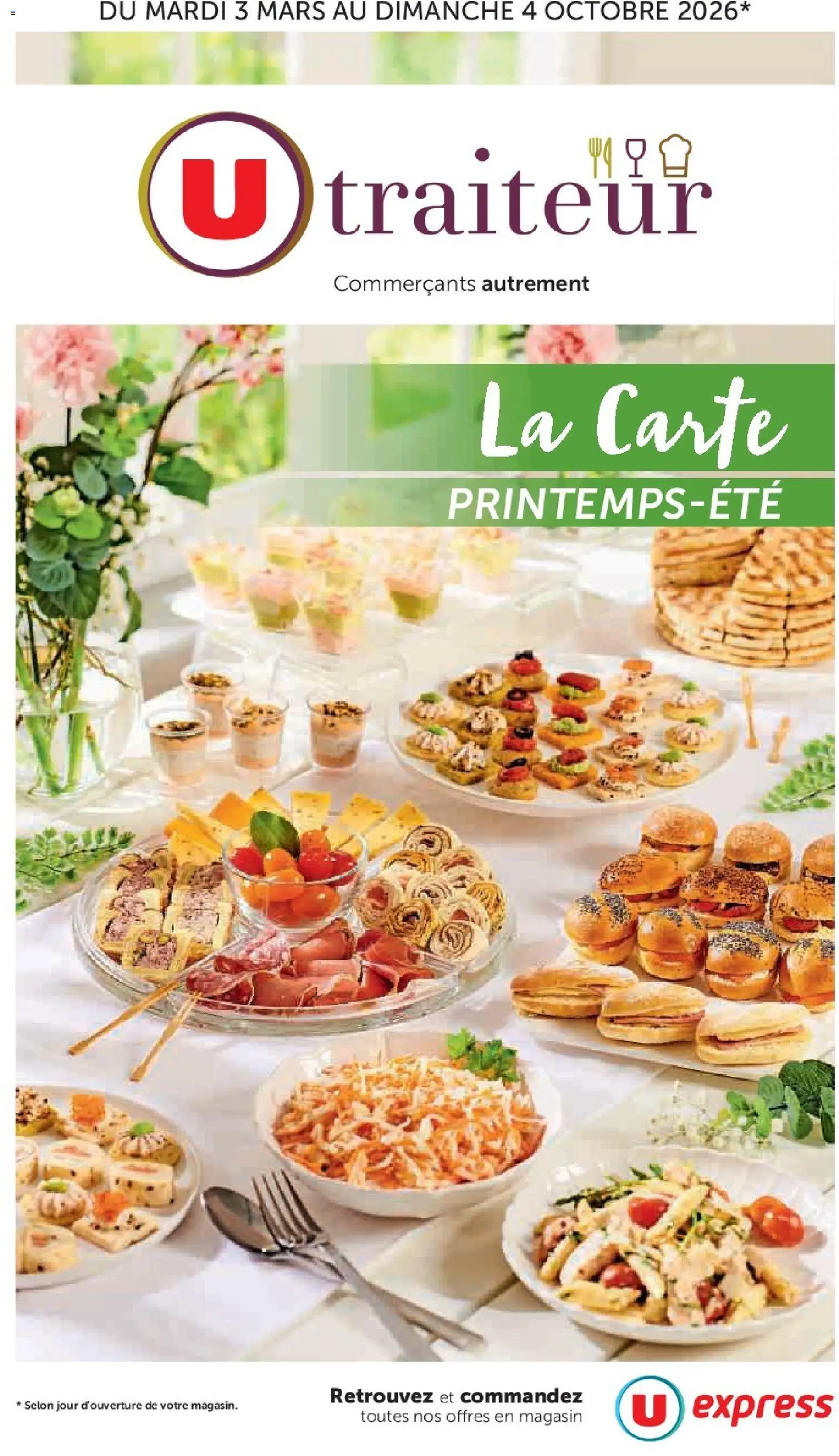 U Express - La carte Printemps Été - page 1 - valable à partir du 03/03/2026