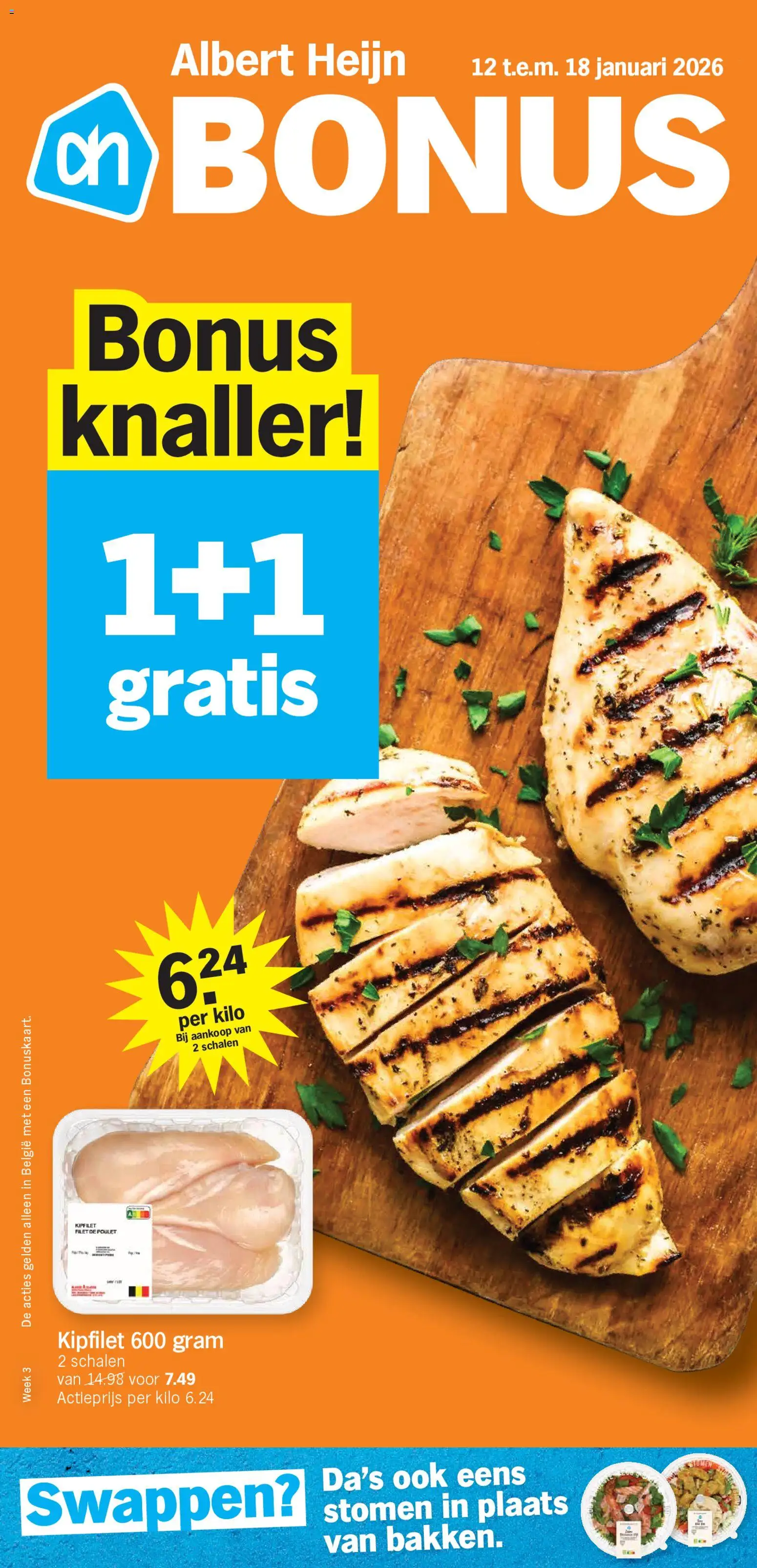 Albert Heijn folder week  / de la semaine 3 - pagina 1- geldig vanaf 12/01/2026
