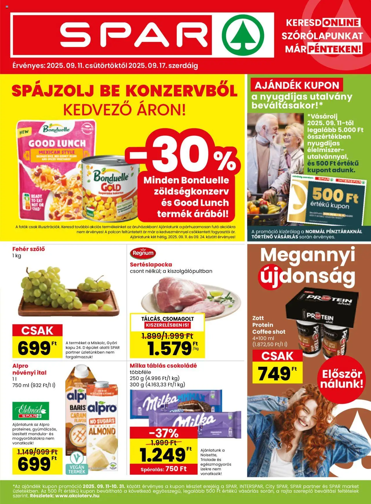 Spar Akciós újság - 1oldal - érvényes 2025.09.11.-tól