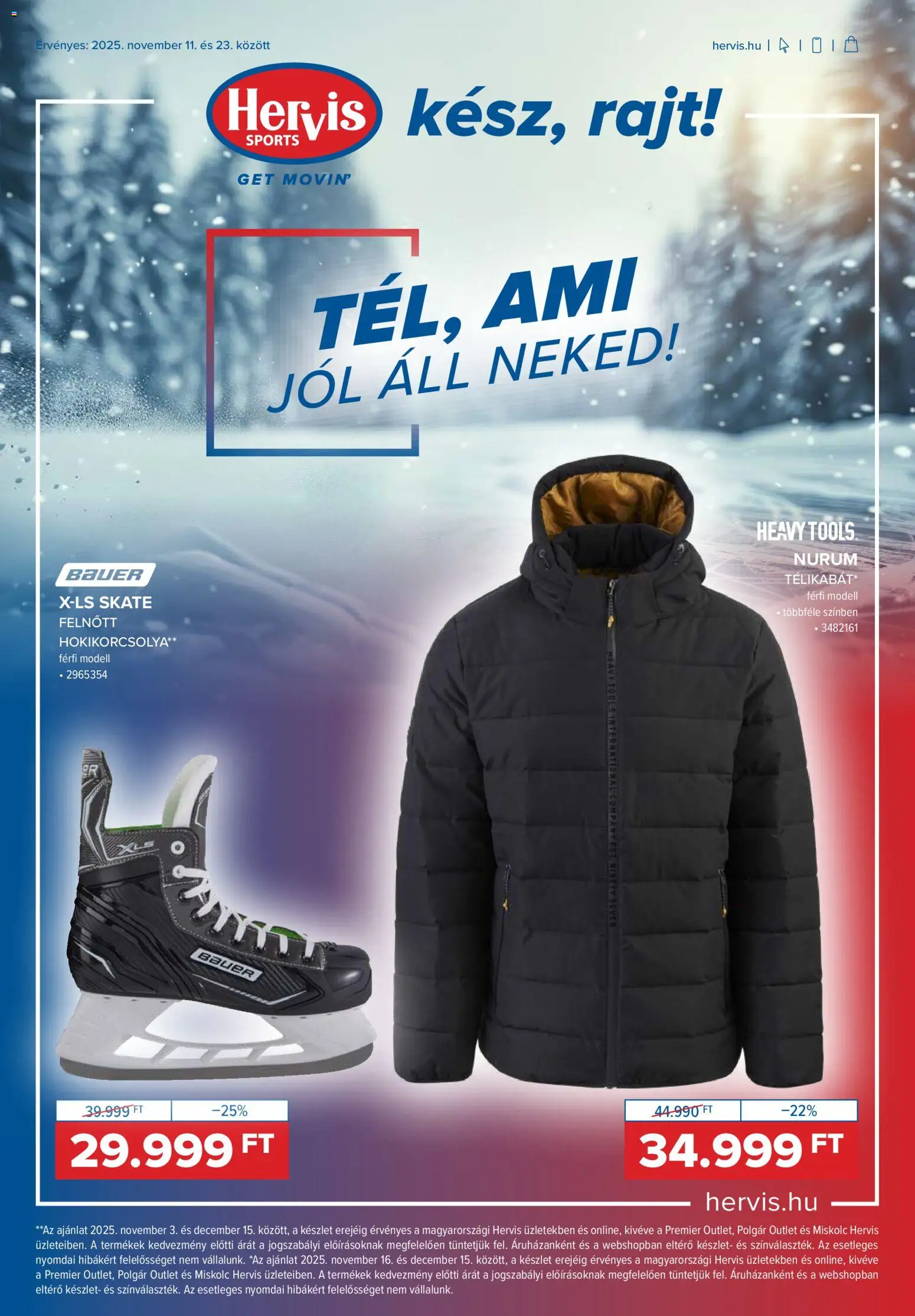 Hervis Sports Akciós újság - 1oldal - érvényes 2025.11.11.-tól
