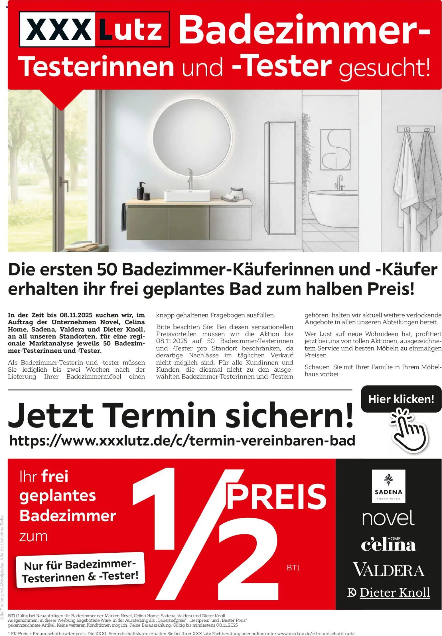 XXXL Lutz Badezimmer-Testerinnen und -Tester gesucht! - Seite 1 - gültig ab 26.10.2025